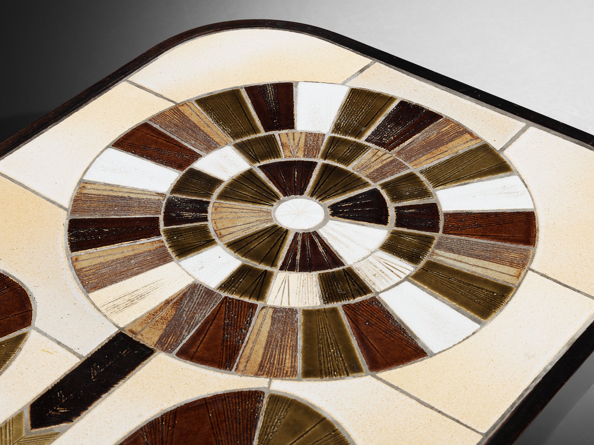 Roger Capron Coffee Table in Ceramic with Floral Motif Tables Morentz