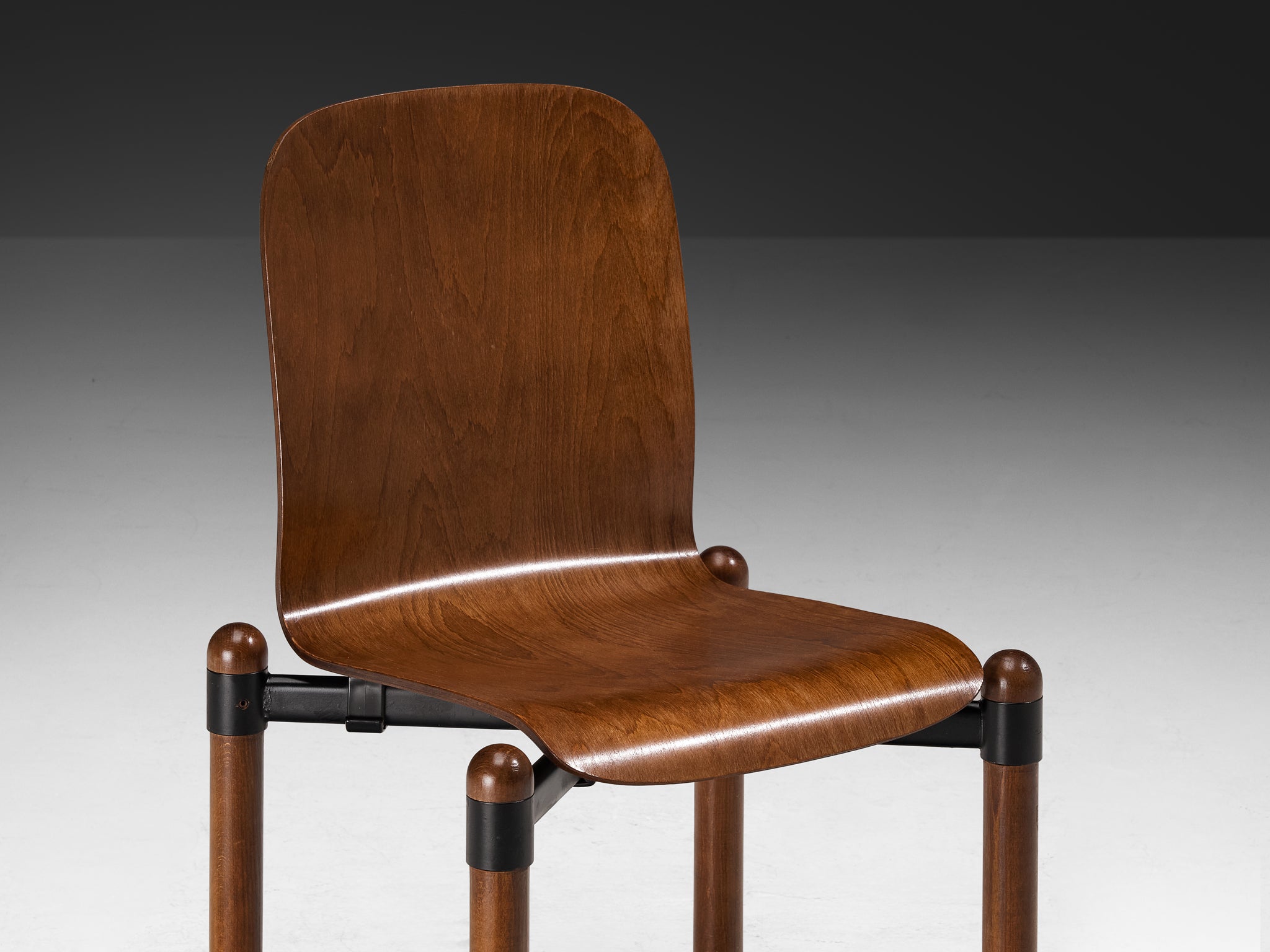 Modernist Dining Chairs in Wood and Metal Seating Morentz