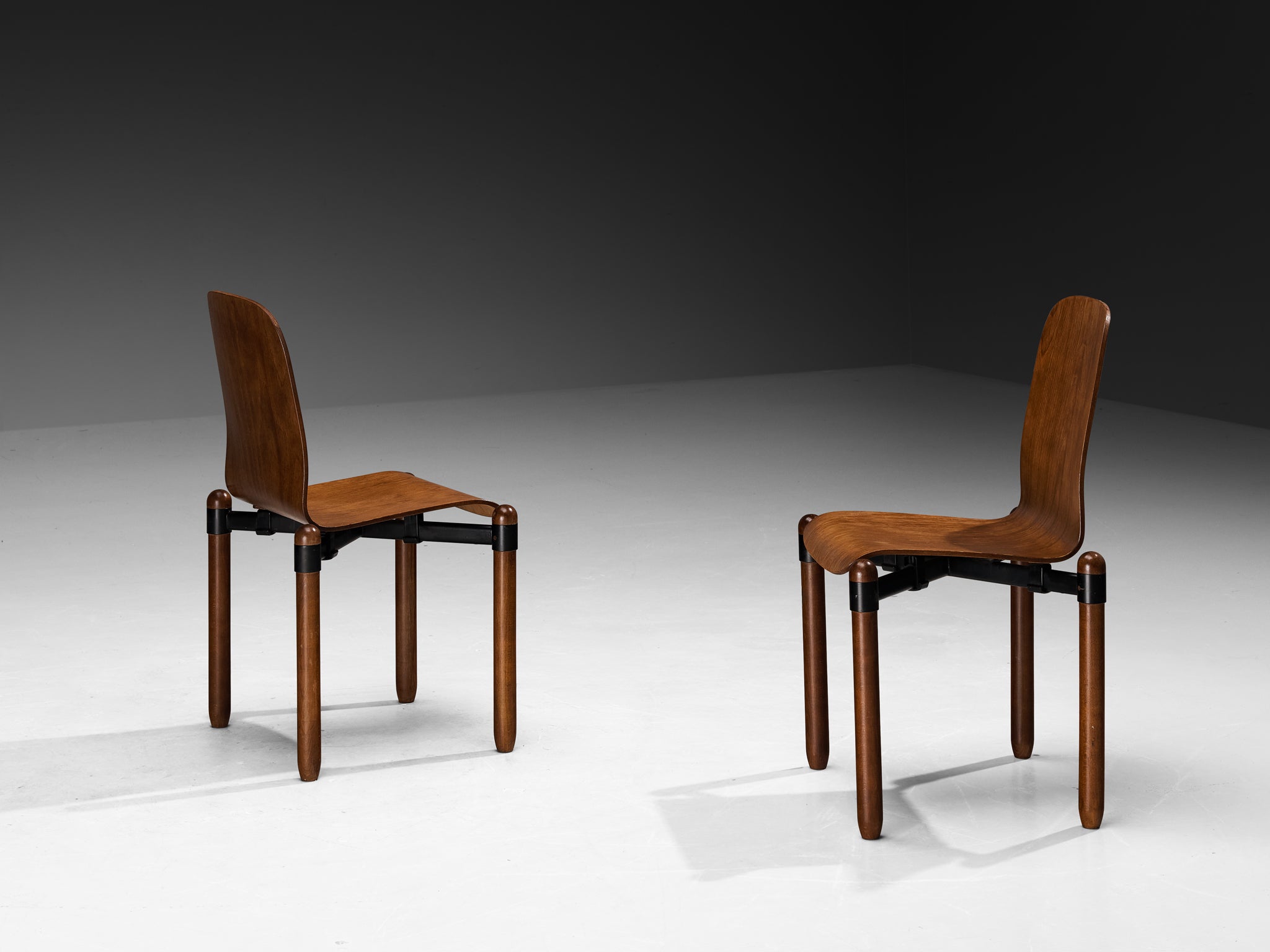 Modernist Dining Chairs in Wood and Metal Seating Morentz