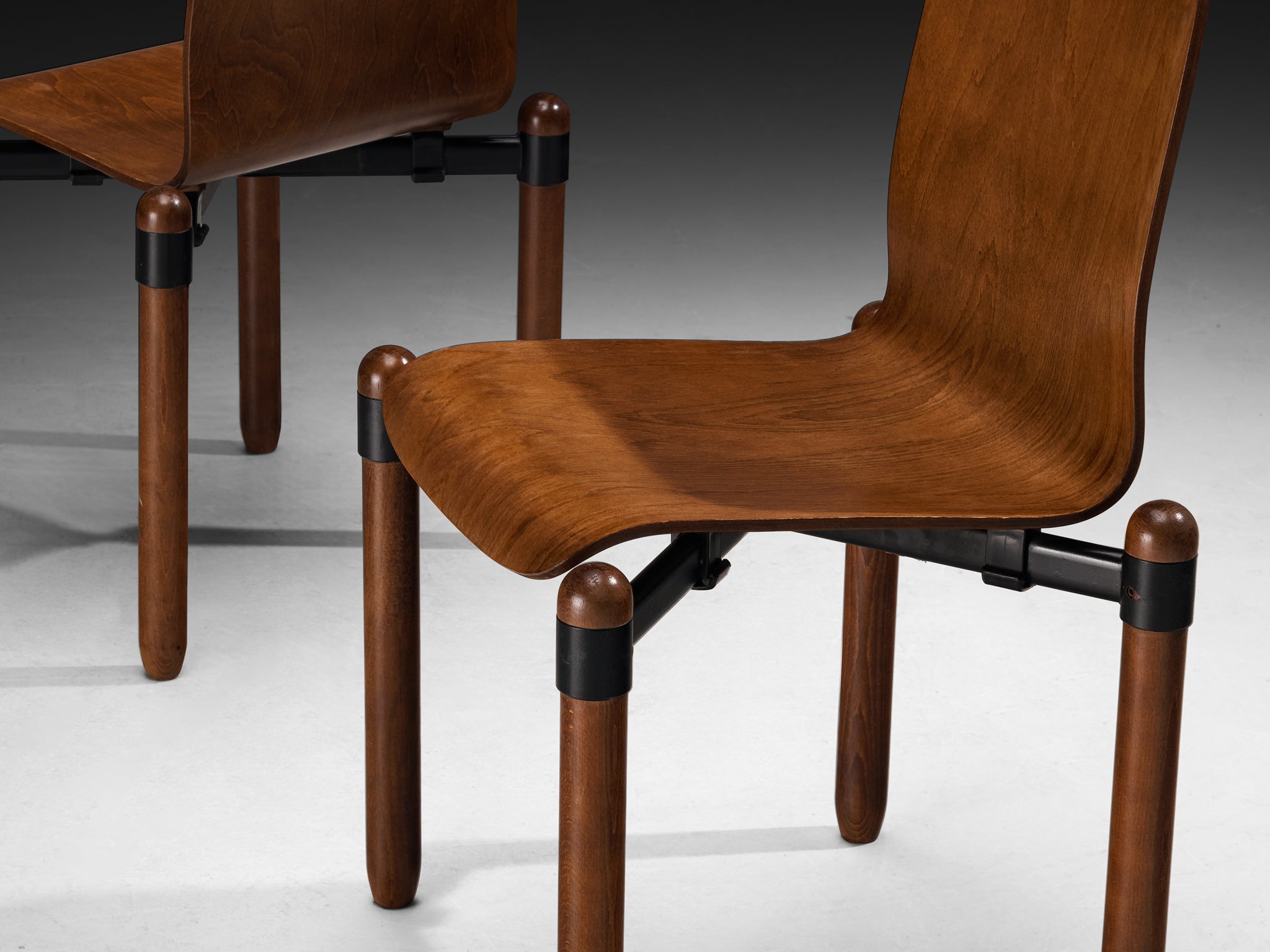 Modernist Dining Chairs in Wood and Metal Seating Morentz