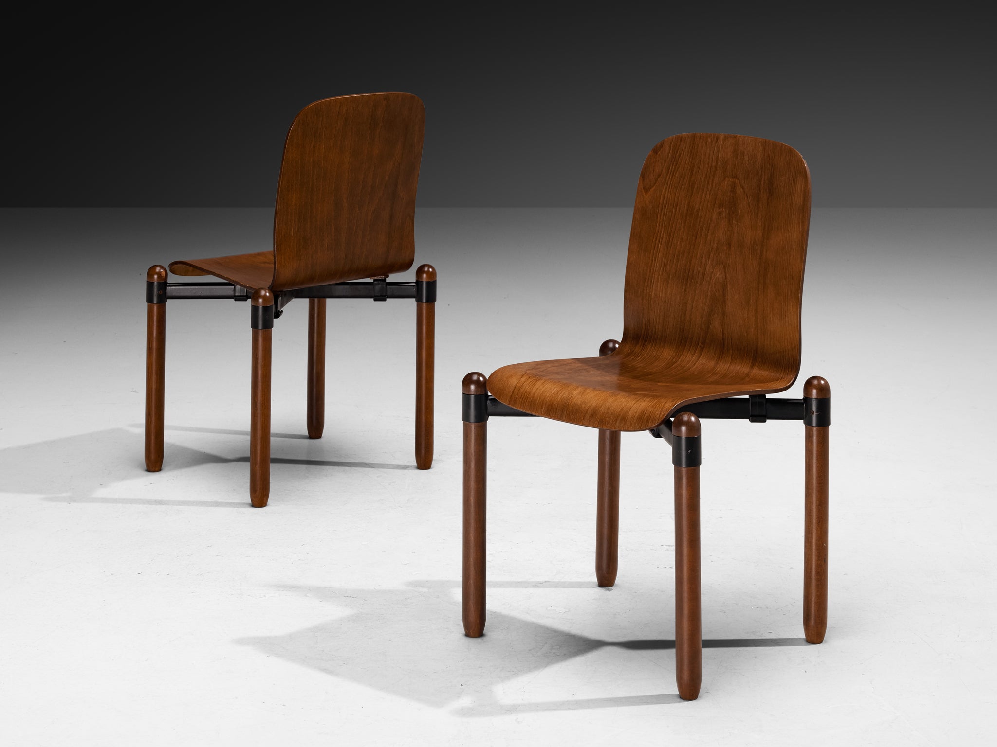 Modernist Dining Chairs in Wood and Metal Seating Morentz