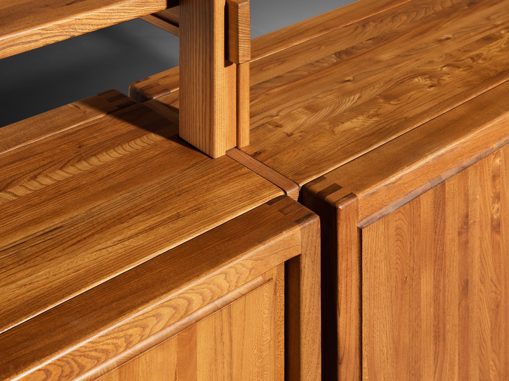 Galerie L'Orme Modular Room Divider or Wall Unit in Solid Elm Case pieces and storage cabinets Morentz