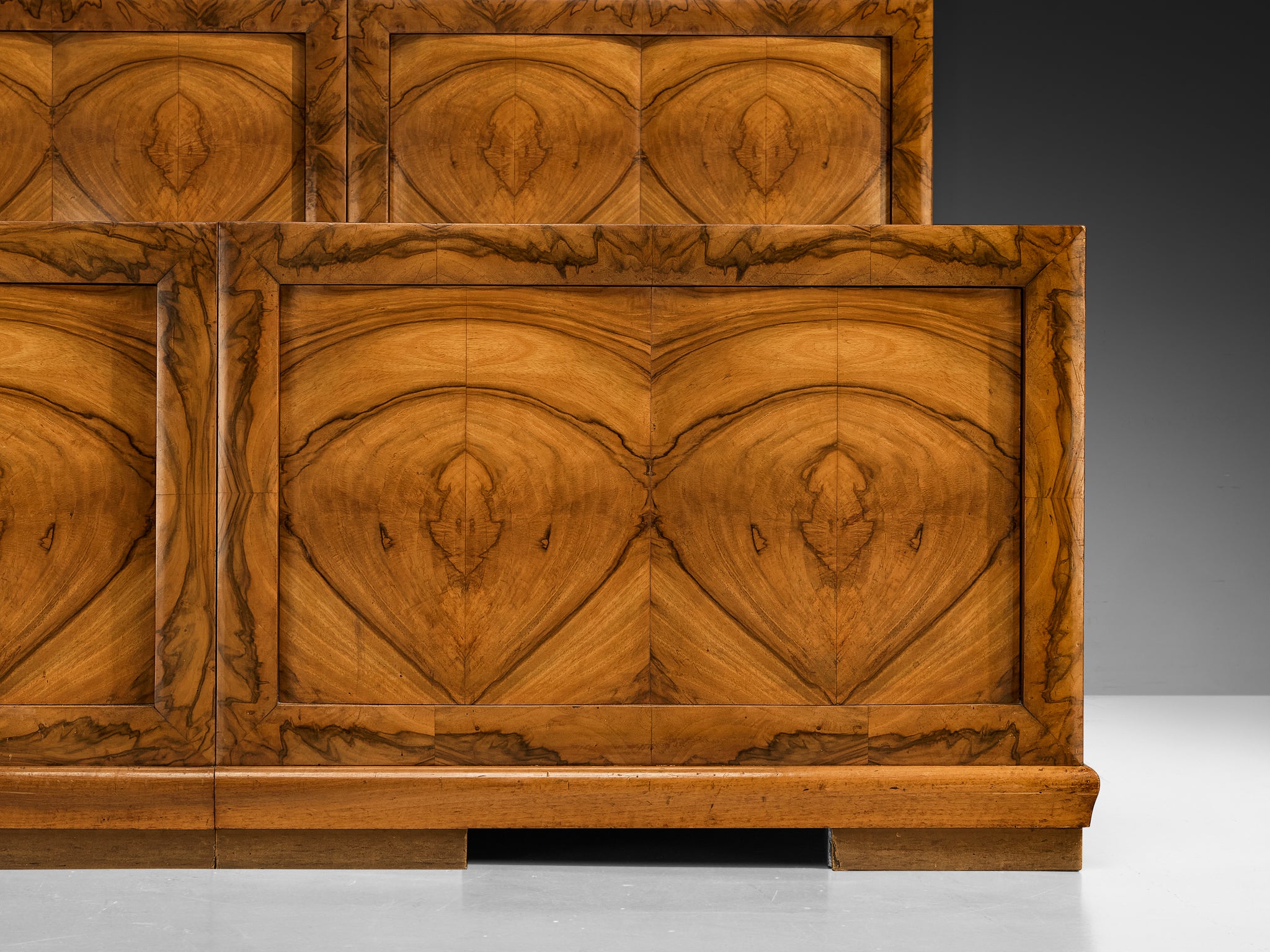 Gaetano Borsani for Atelier di Varedo Double Bed in Walnut Burl More Furniture and Collectibles Morentz