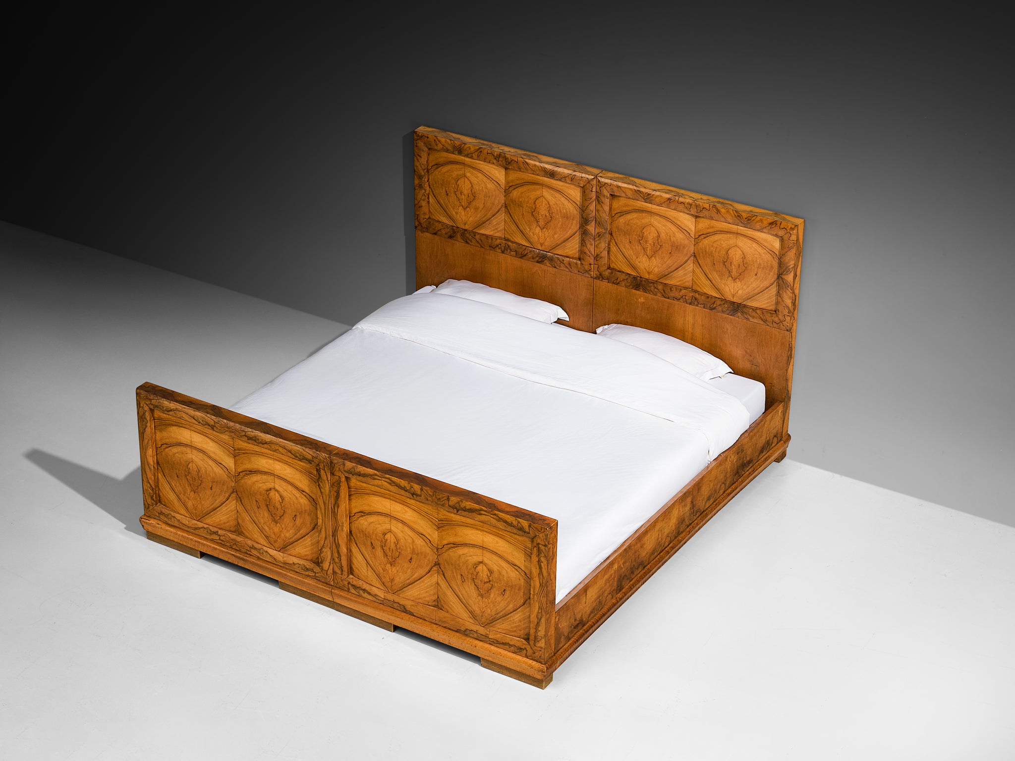 Gaetano Borsani for Atelier di Varedo Double Bed in Walnut Burl More Furniture and Collectibles Morentz