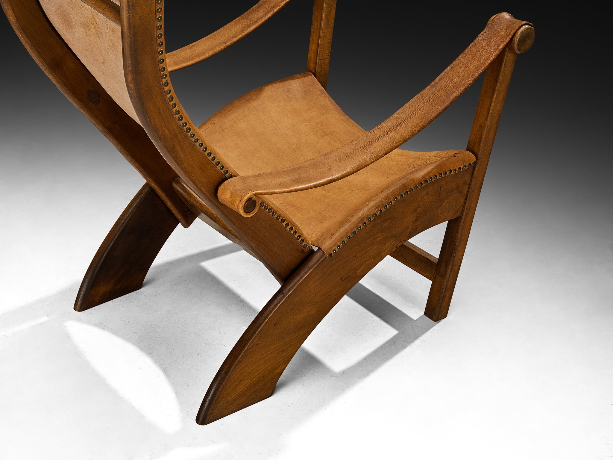 Mogens Voltelen 'Copenhagen' Lounge Chair in Patinated Cognac Leather Seating Morentz