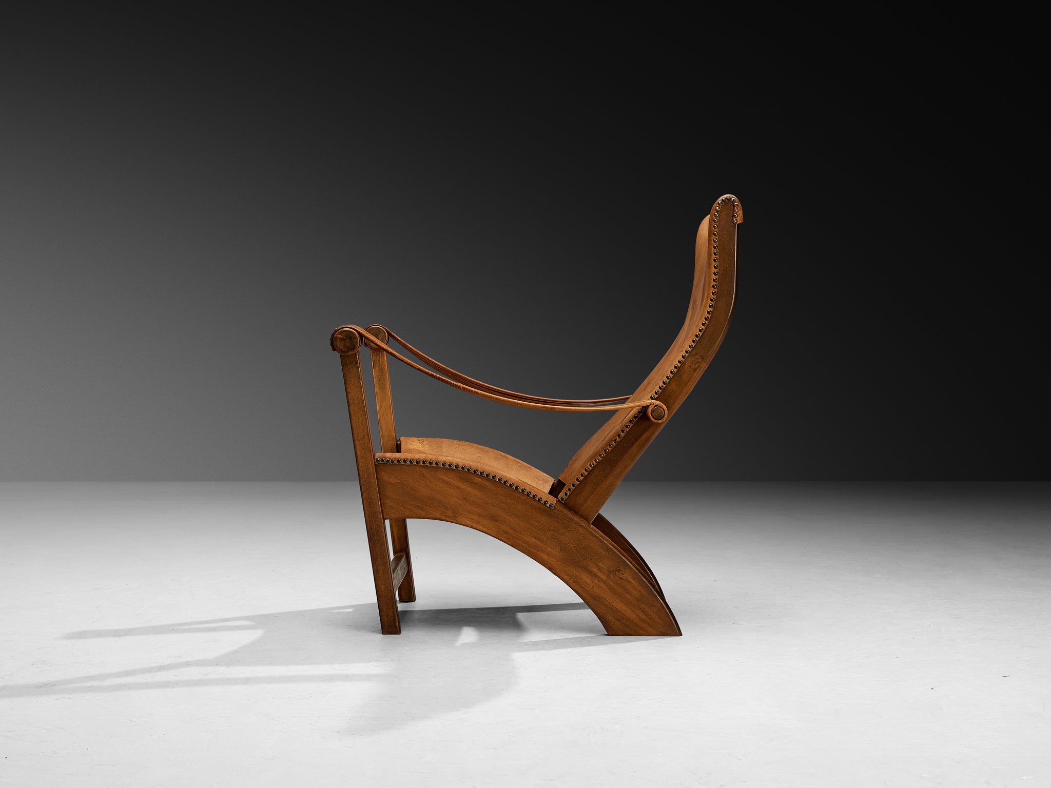 Mogens Voltelen 'Copenhagen' Lounge Chair in Patinated Cognac Leather Seating Morentz