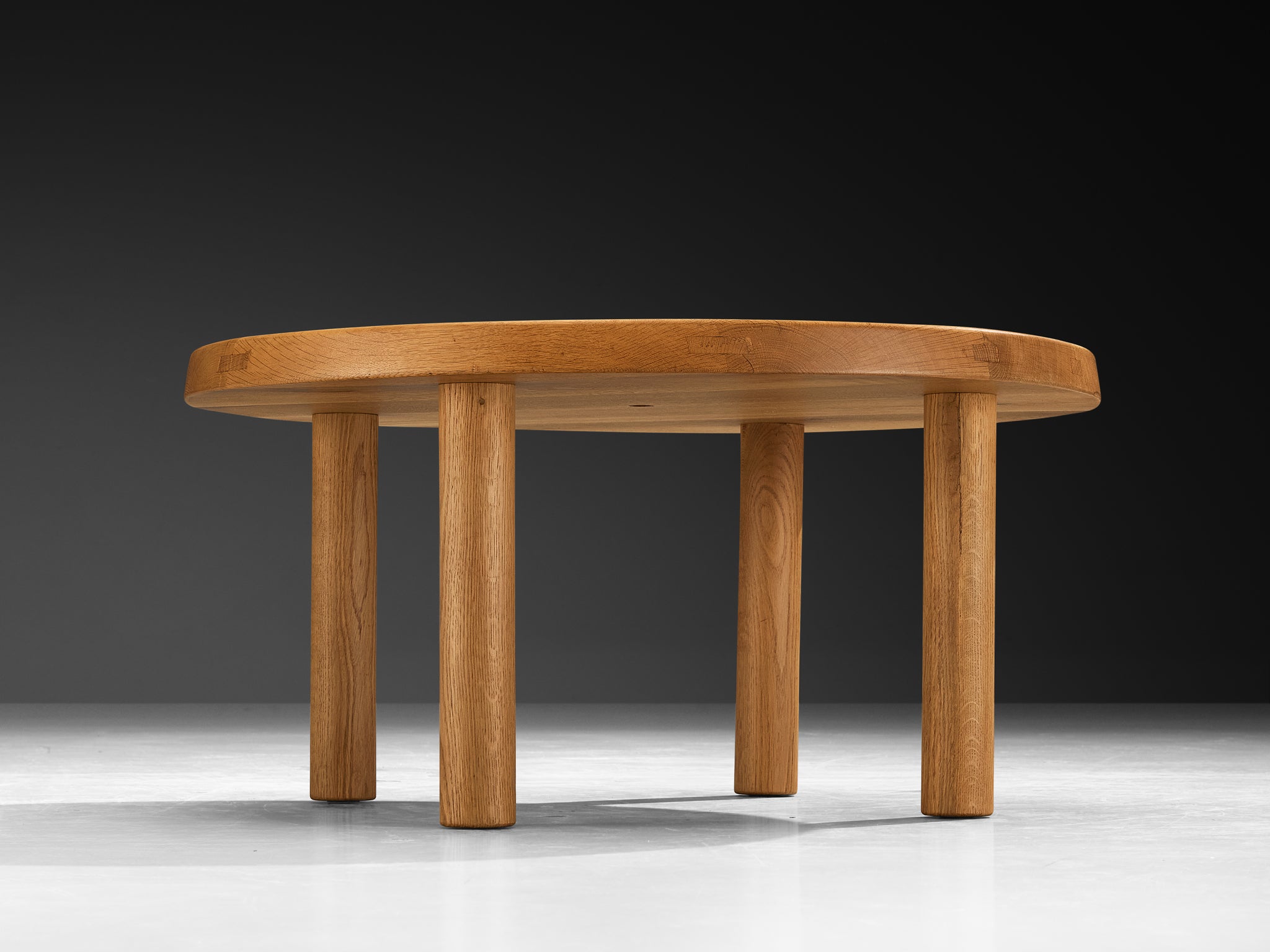 Early Pierre Chapo Custom Made 'T02' Coffee Table in Solid Oak Tables Morentz