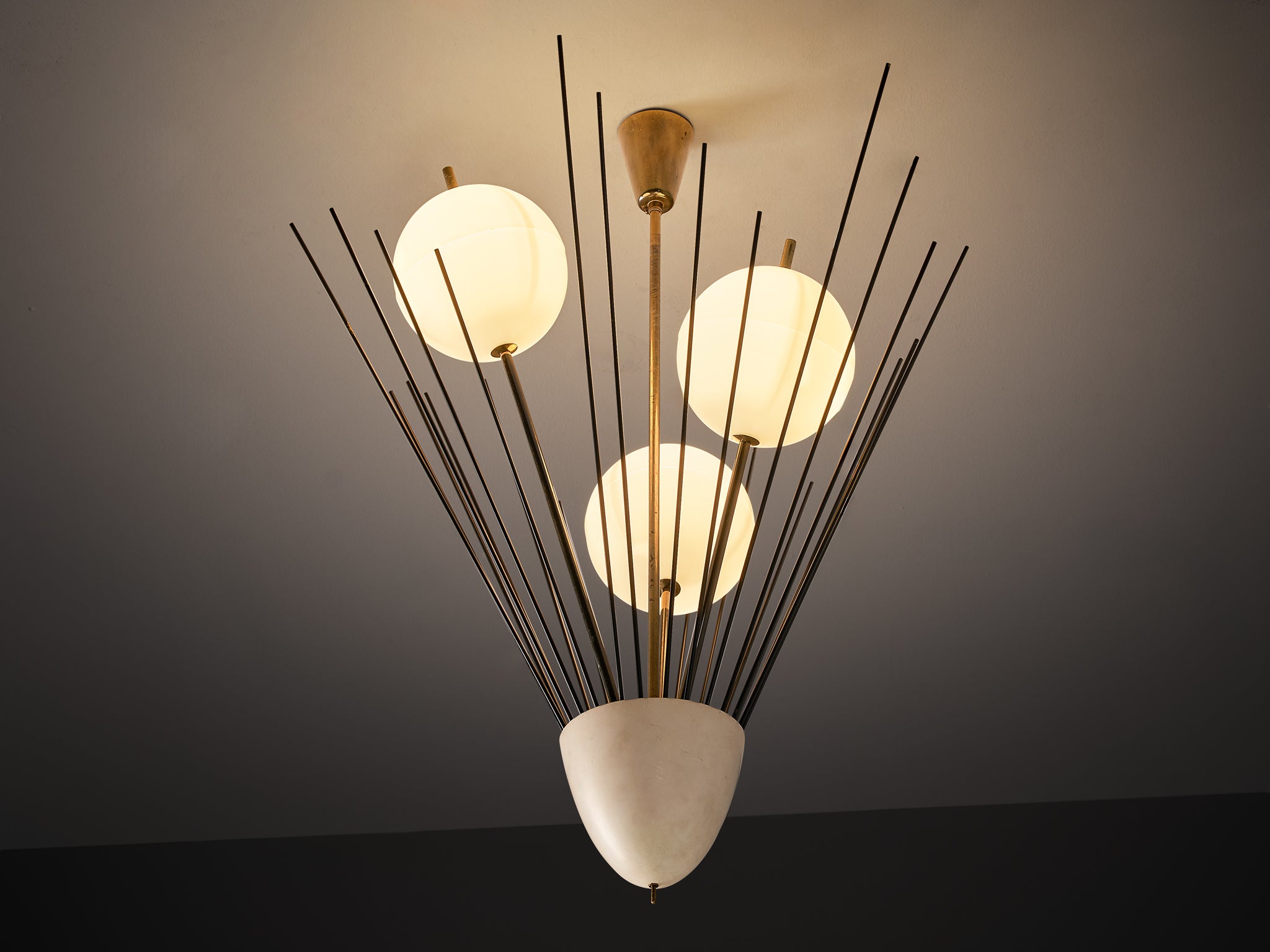 Rare Angelo Lelii for Arredoluce '12607' Chandelier Lighting Morentz