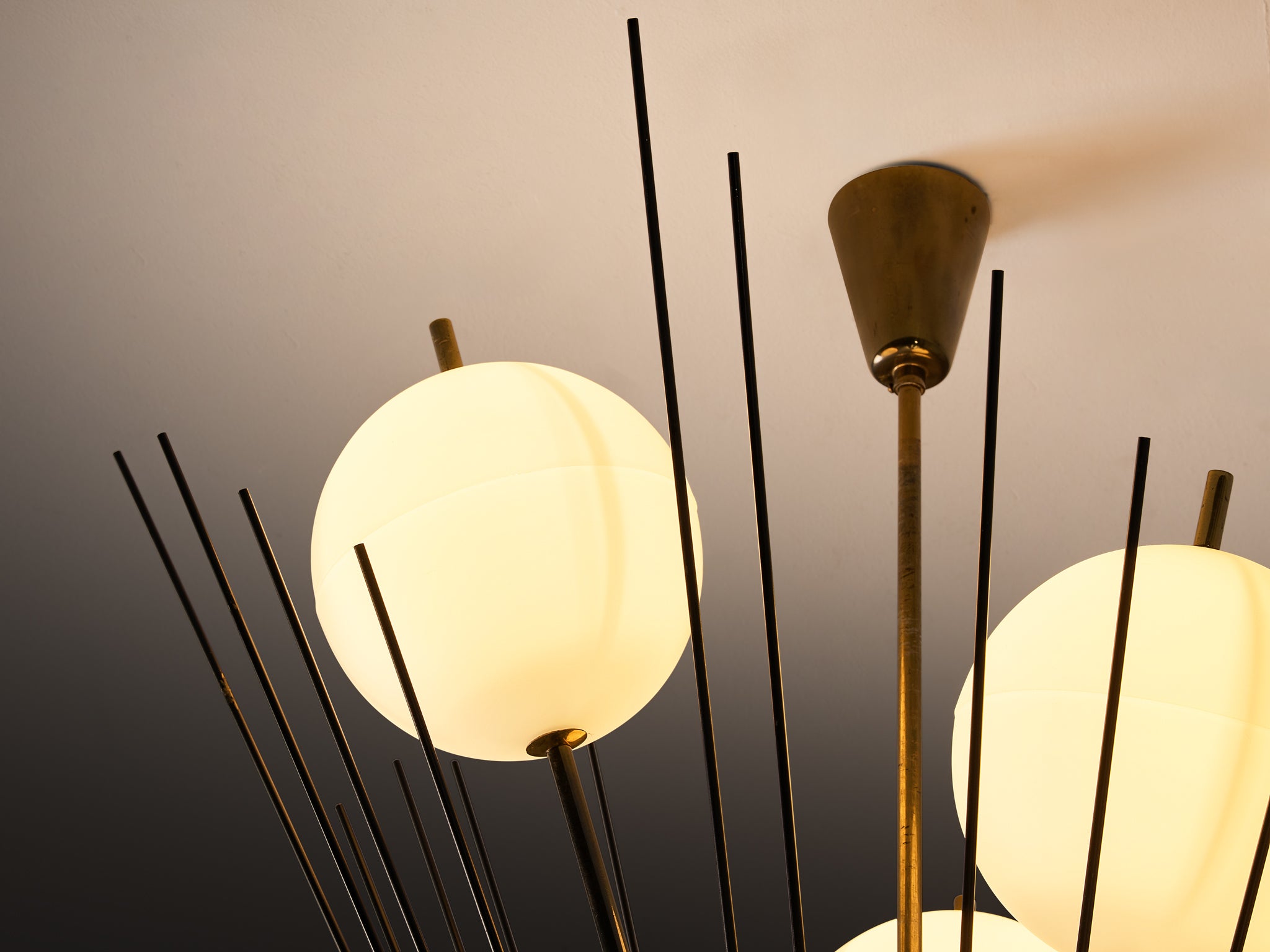 Rare Angelo Lelii for Arredoluce '12607' Chandelier Lighting Morentz