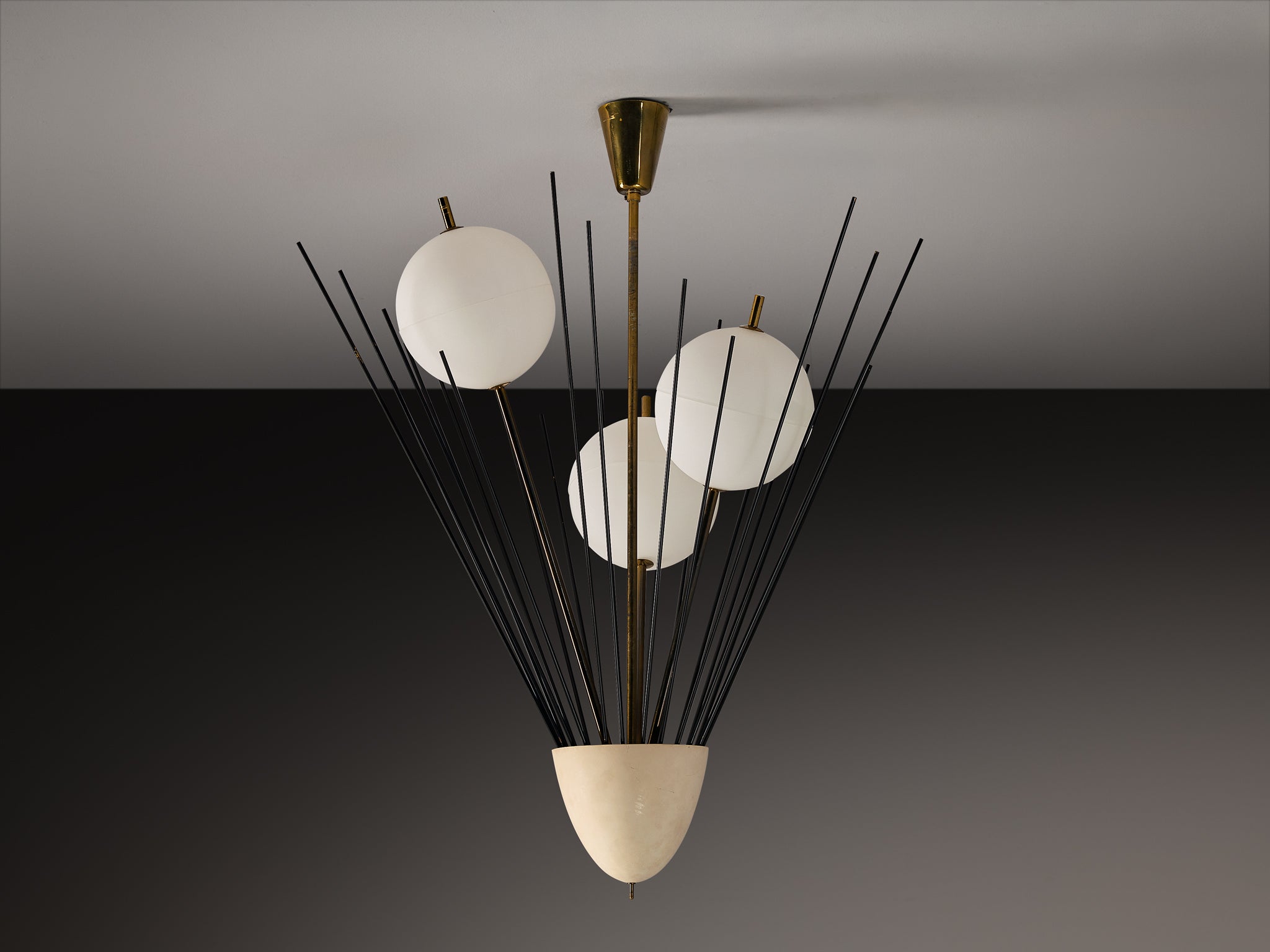Rare Angelo Lelii for Arredoluce '12607' Chandelier Lighting Morentz