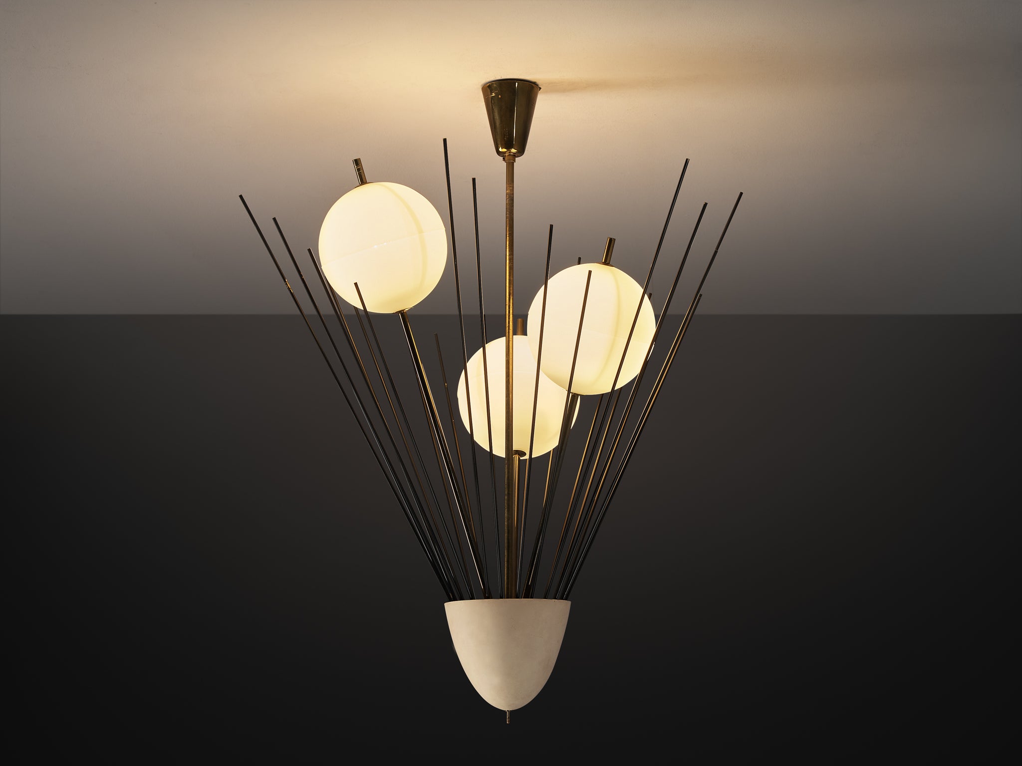 Rare Angelo Lelii for Arredoluce '12607' Chandelier Lighting Morentz