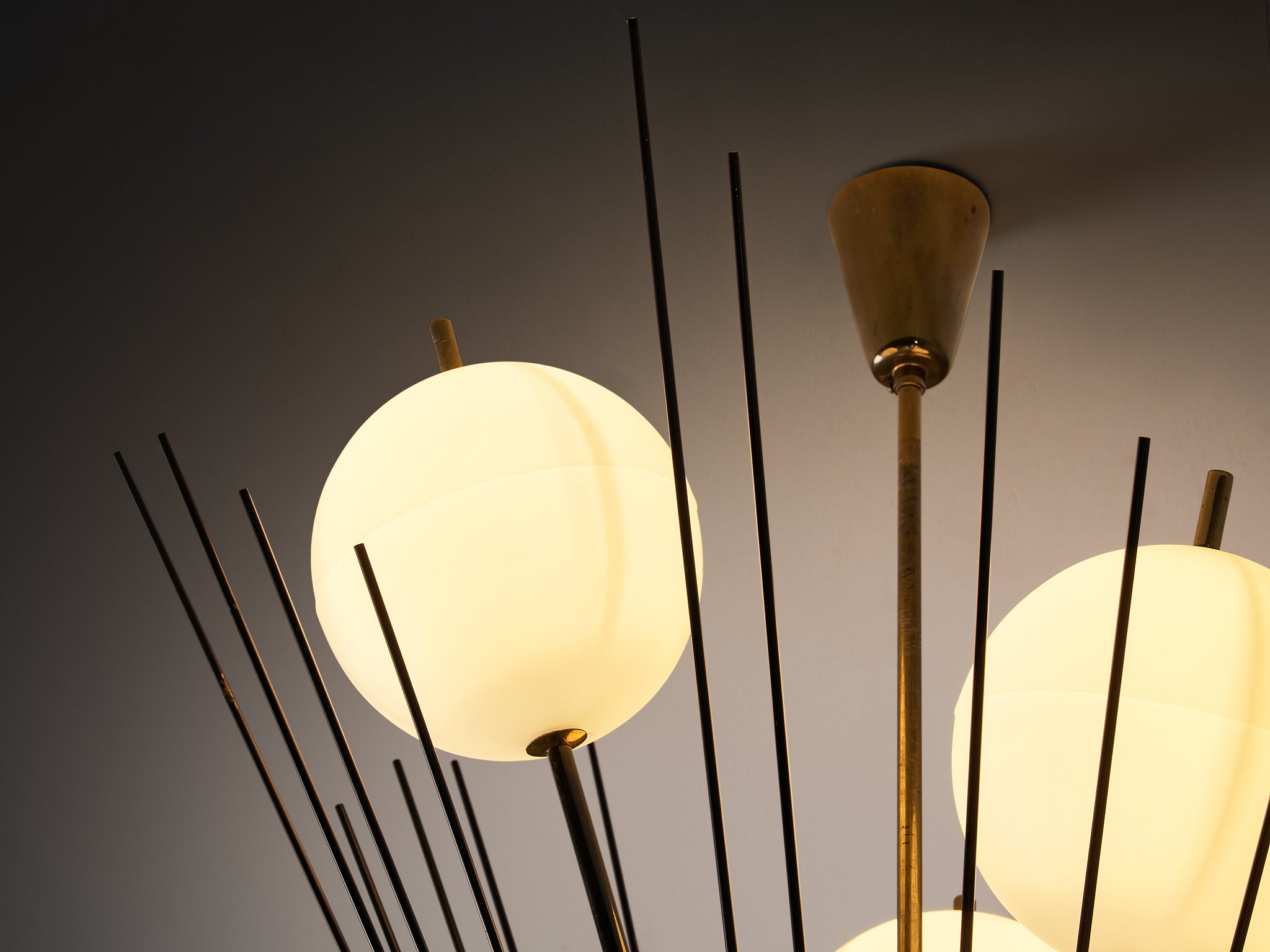 Rare Angelo Lelii for Arredoluce '12607' Chandelier Lighting Morentz