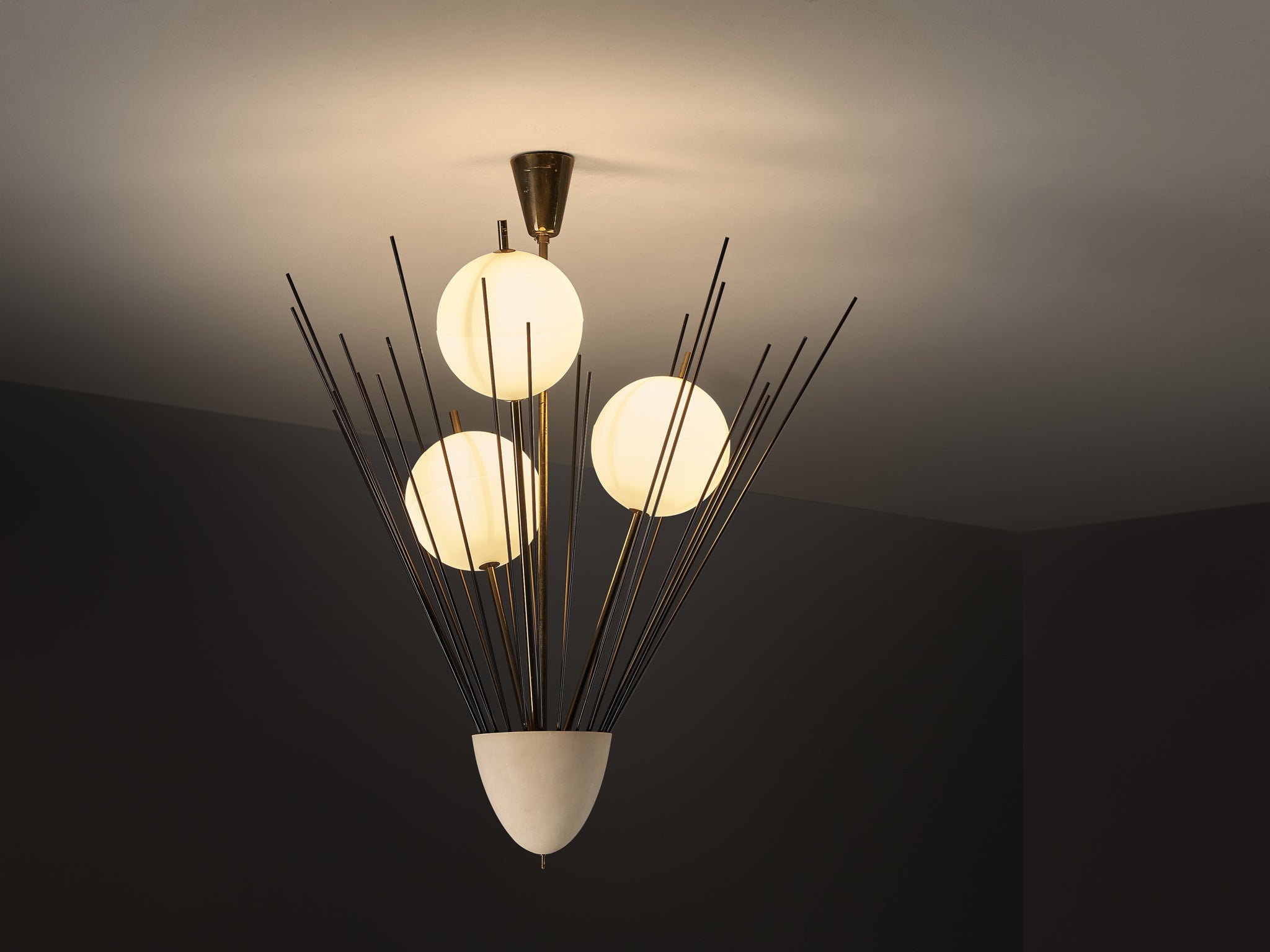 Rare Angelo Lelii for Arredoluce '12607' Chandelier Lighting Morentz