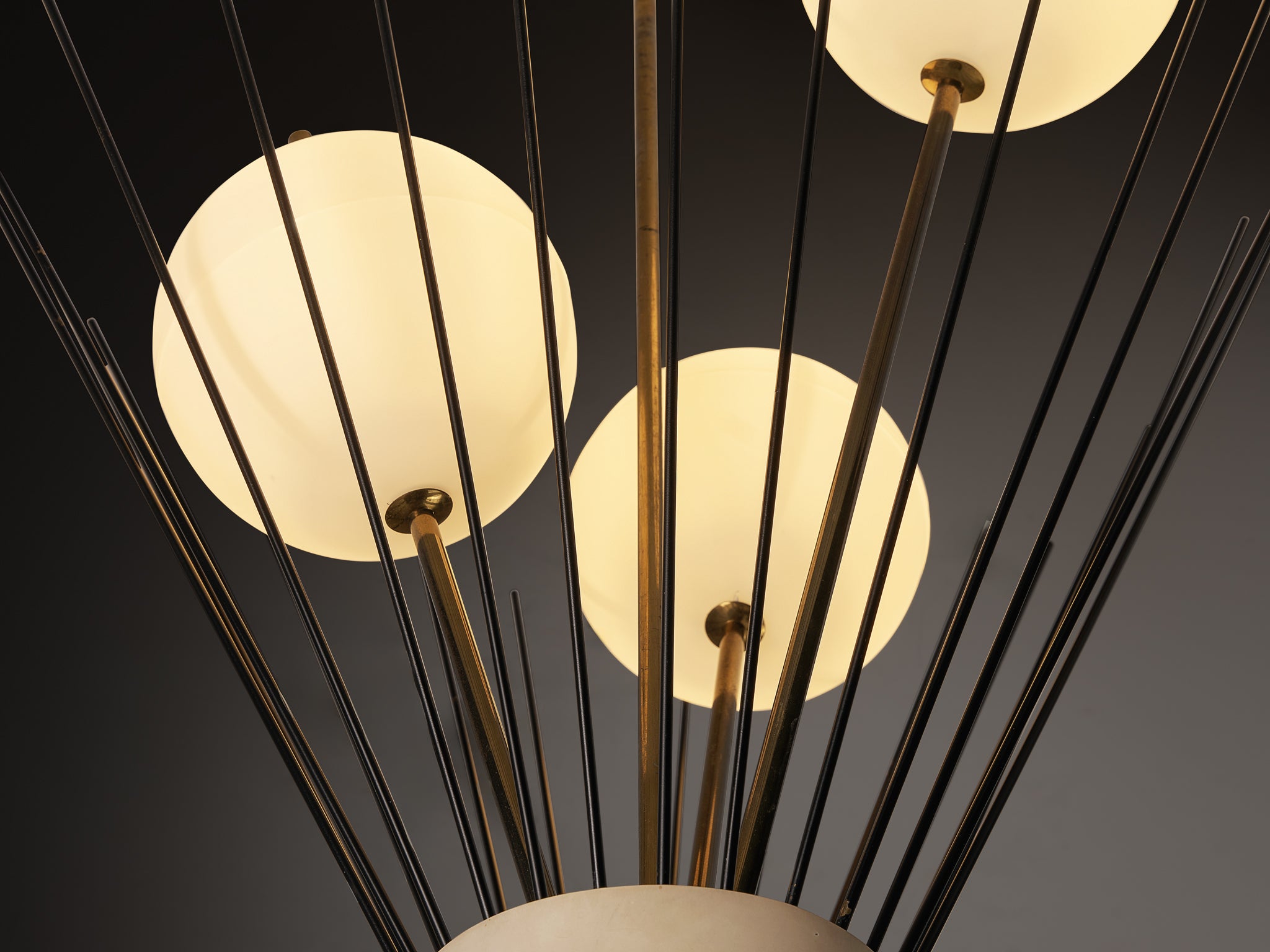 Rare Angelo Lelii for Arredoluce '12607' Chandelier Lighting Morentz