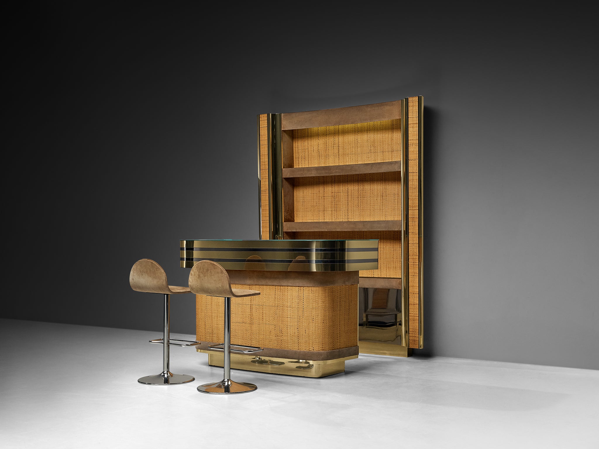 Hollywood Regency Bar Cabinet in the Style of Willy Rizzo