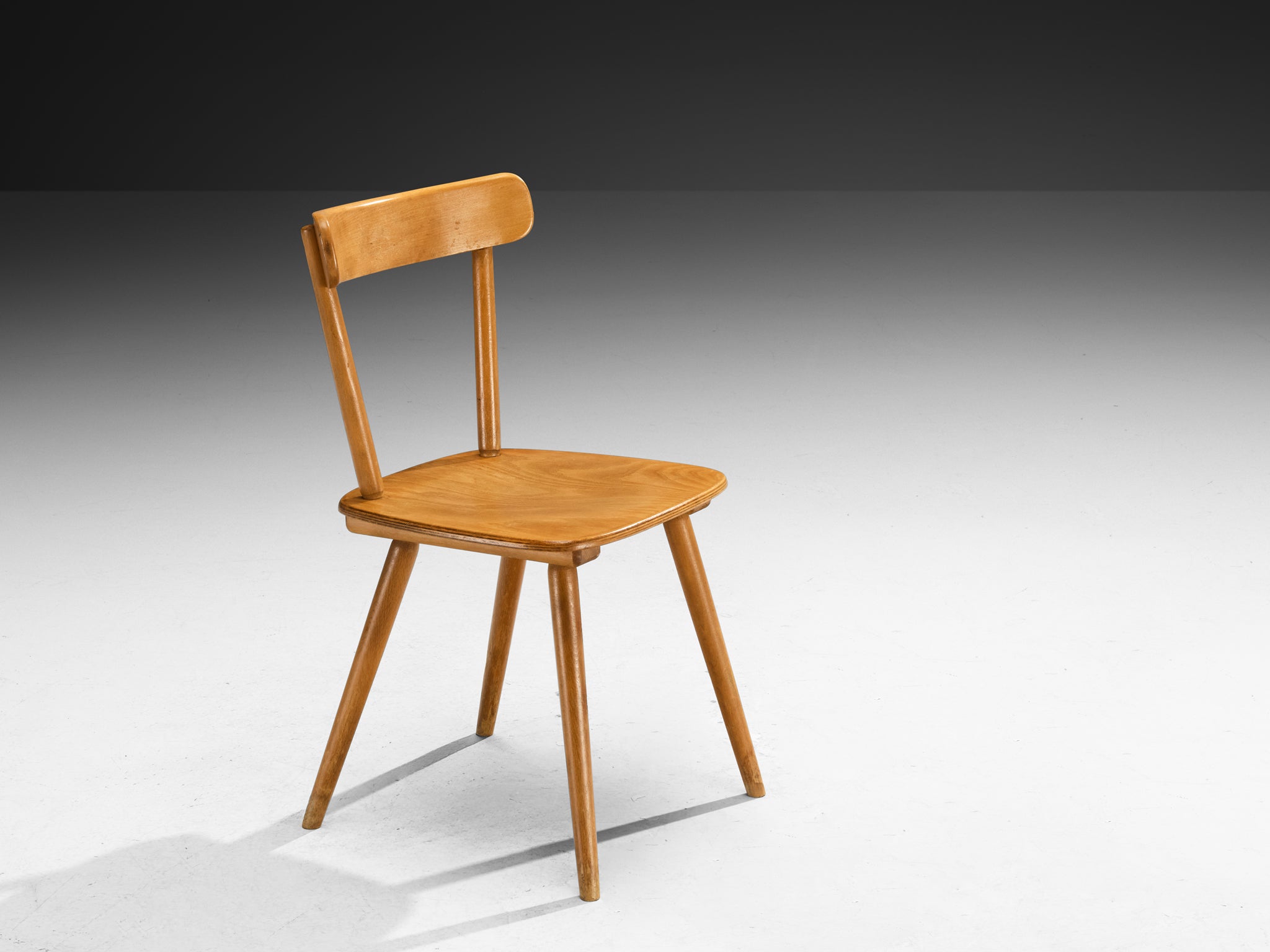 Large Set of Mid-Century Modern Dining Chairs in Blonde Wood Seating Morentz