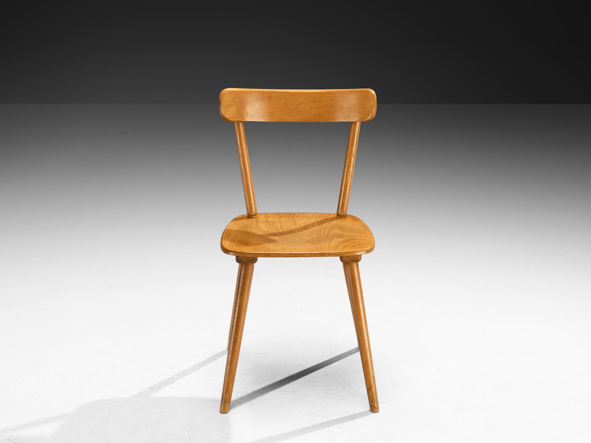 Large Set of Mid-Century Modern Dining Chairs in Blonde Wood Seating Morentz