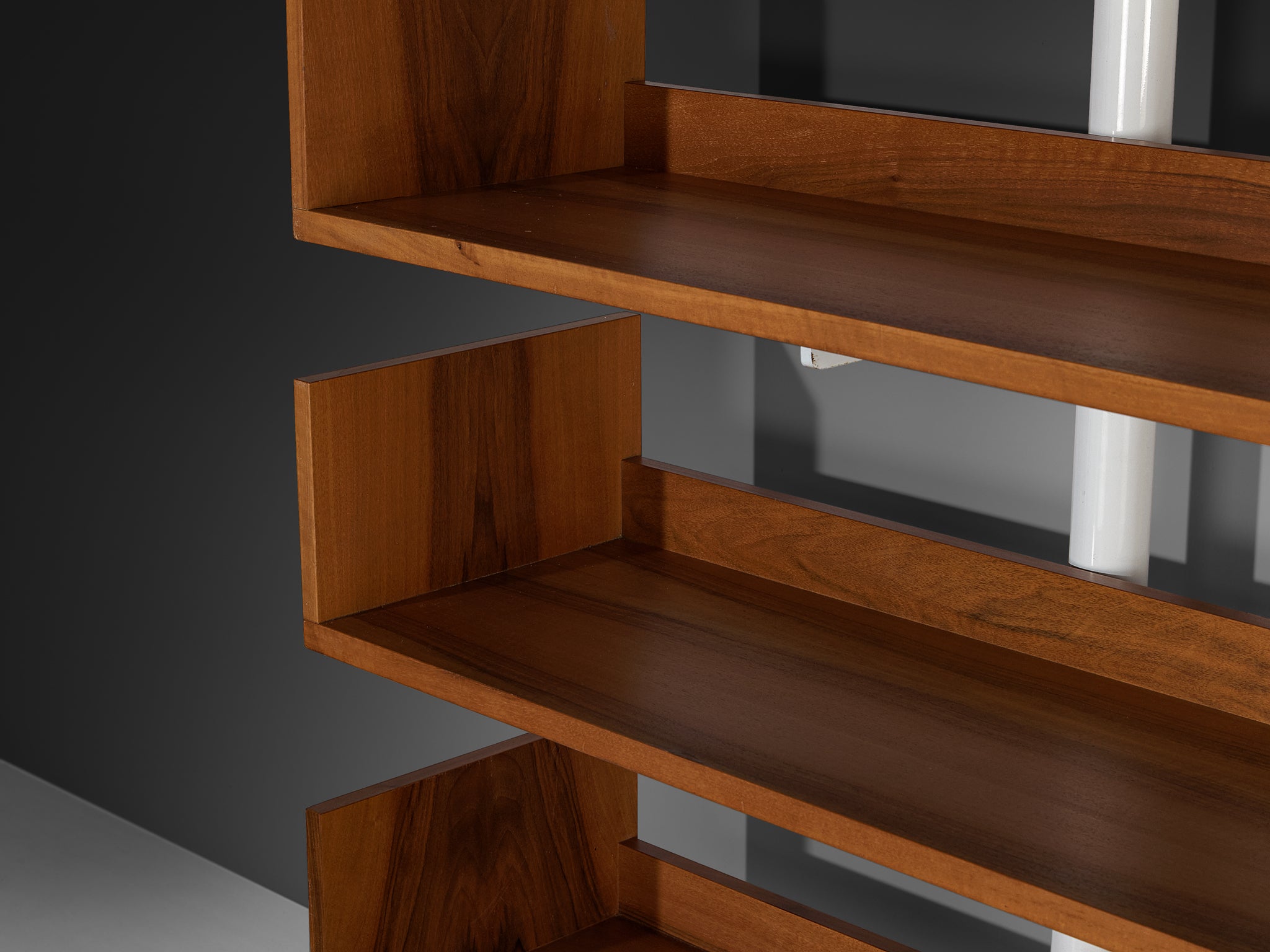 Carlo Scarpa for Bernini '795' Library in Metal and Walnut Case pieces and storage cabinets Morentz