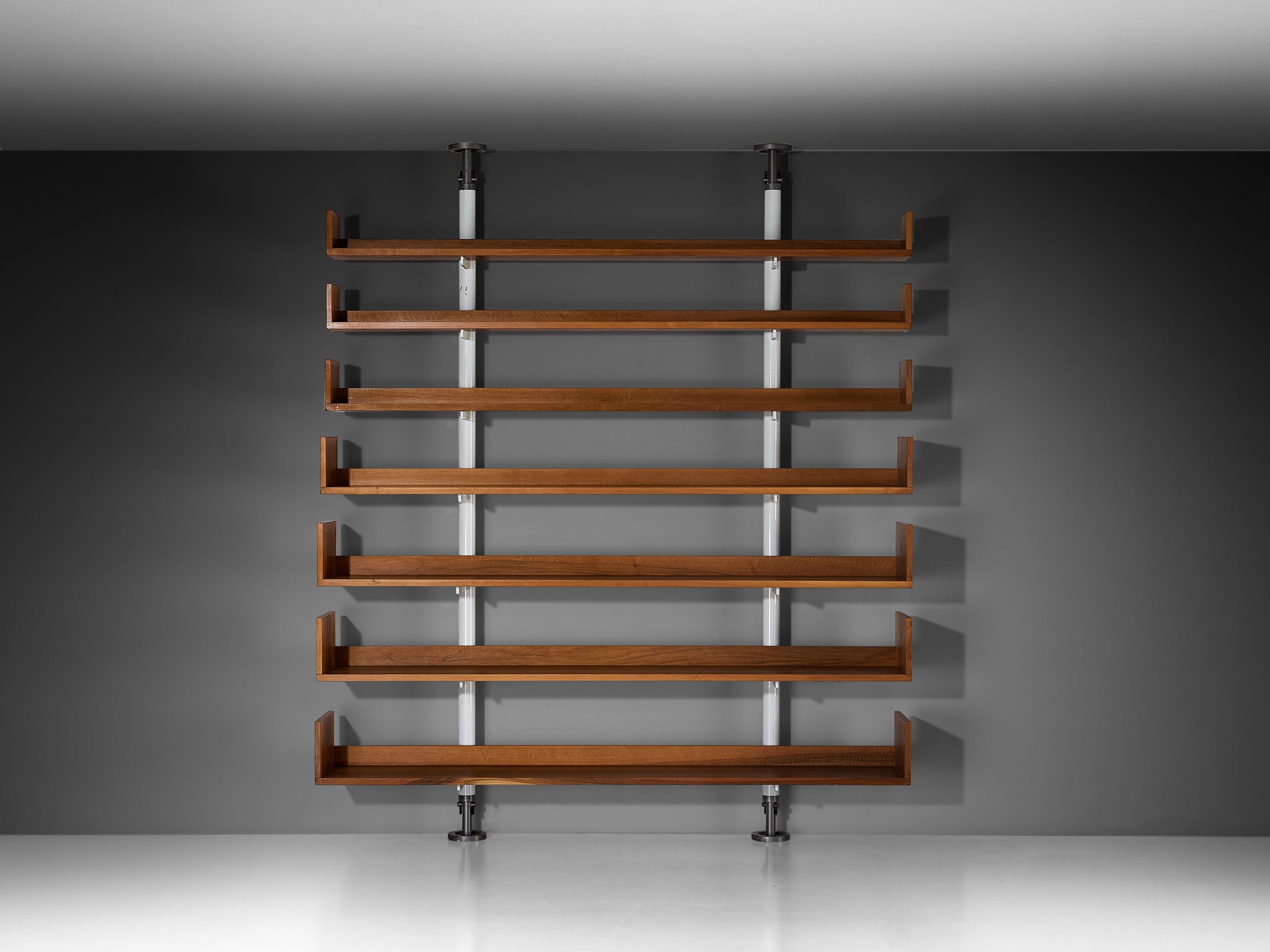 Carlo Scarpa for Bernini '795' Library in Metal and Walnut Case pieces and storage cabinets Morentz