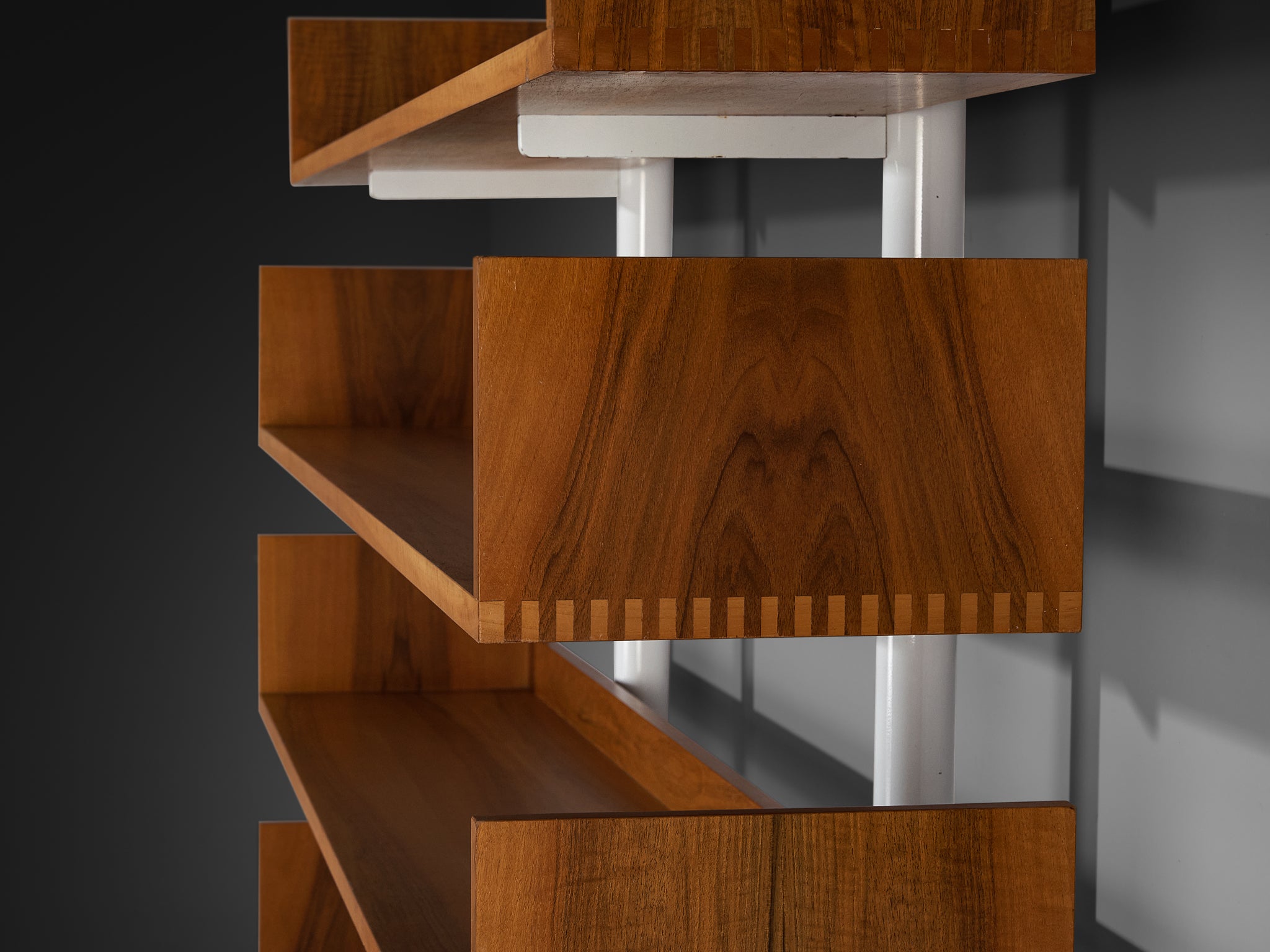 Carlo Scarpa for Bernini '795' Library in Metal and Walnut Case pieces and storage cabinets Morentz