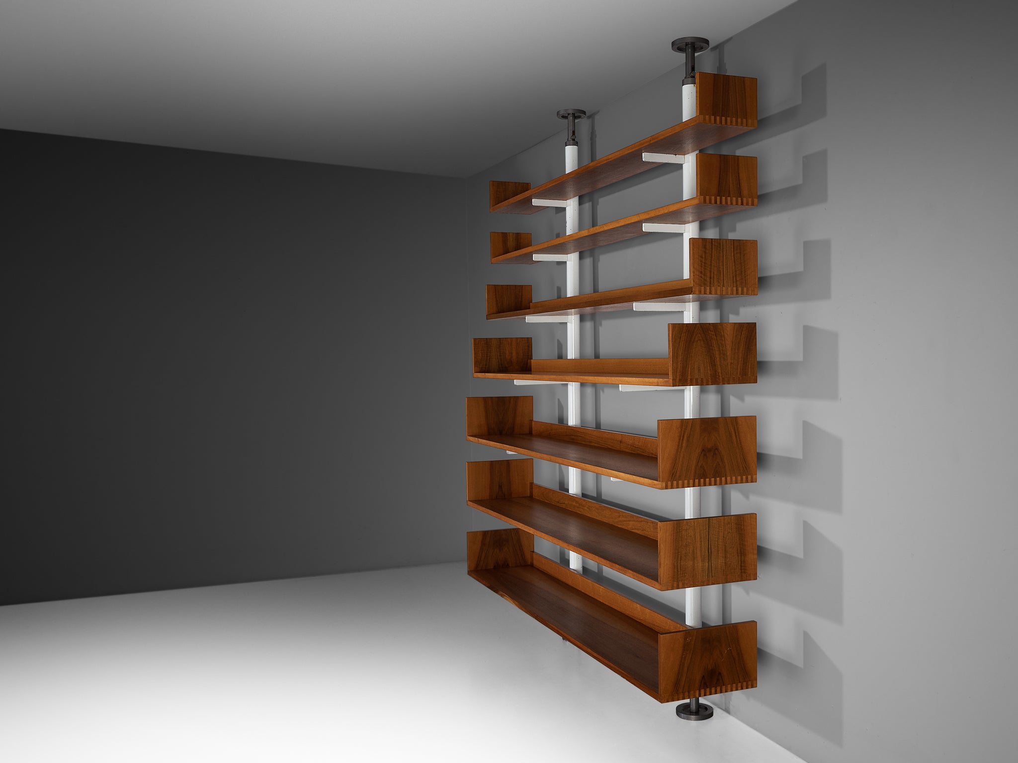 Carlo Scarpa for Bernini '795' Library in Metal and Walnut Case pieces and storage cabinets Morentz