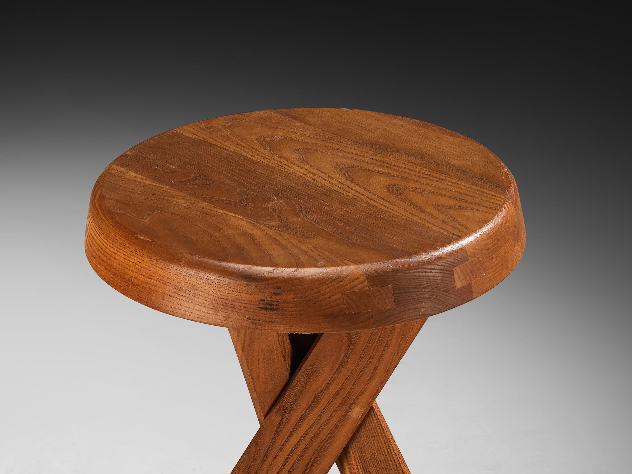 Pierre Chapo Stool 'S13A' in Solid Elm Seating Morentz