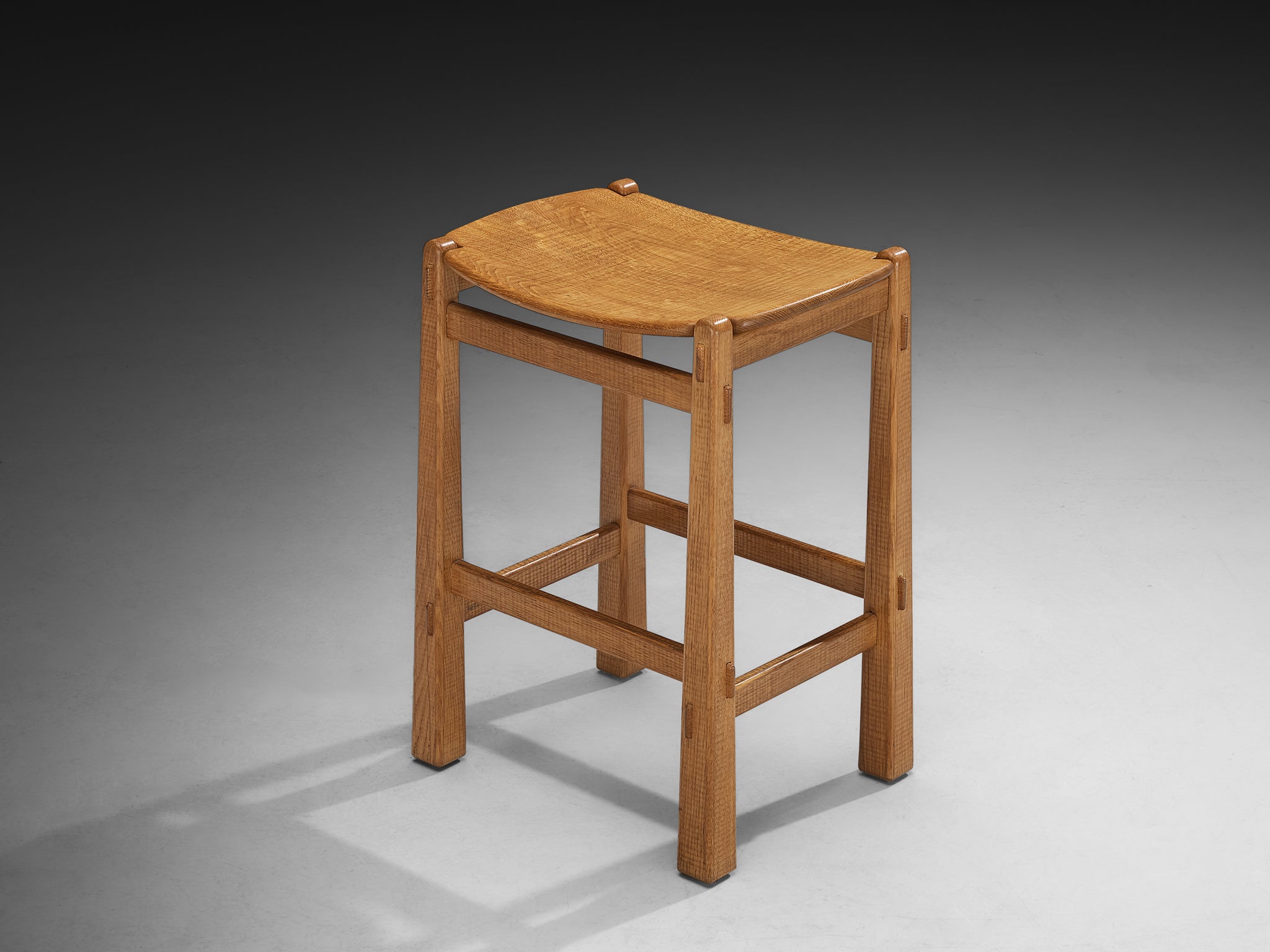 Giuseppe Rivadossi for Officina Rivadossi High Bar Stools in Oak Seating Morentz