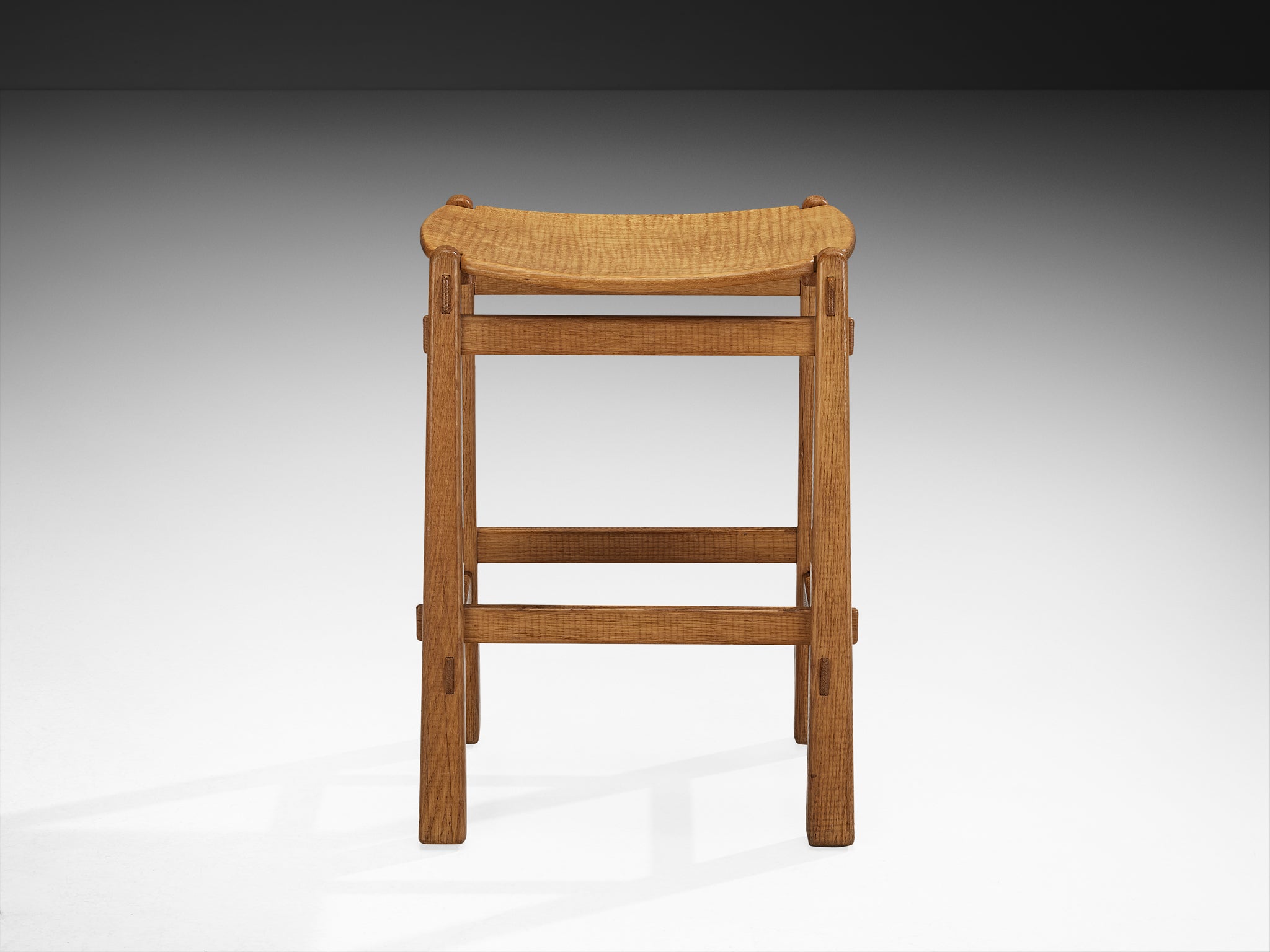 Giuseppe Rivadossi for Officina Rivadossi High Bar Stools in Oak Seating Morentz