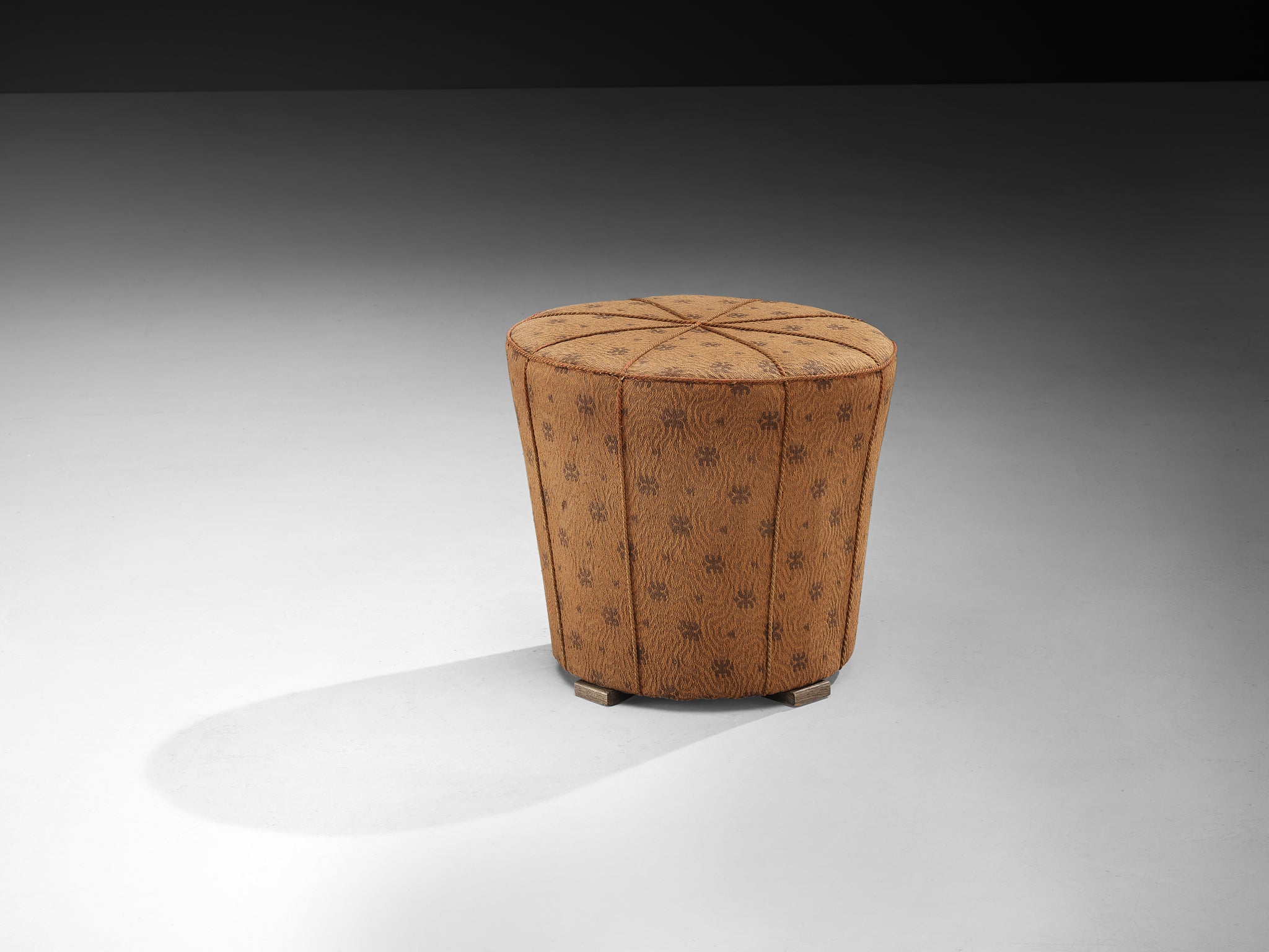 Jindrich Halabala Round Stool in Decorative Fabric Seating Morentz