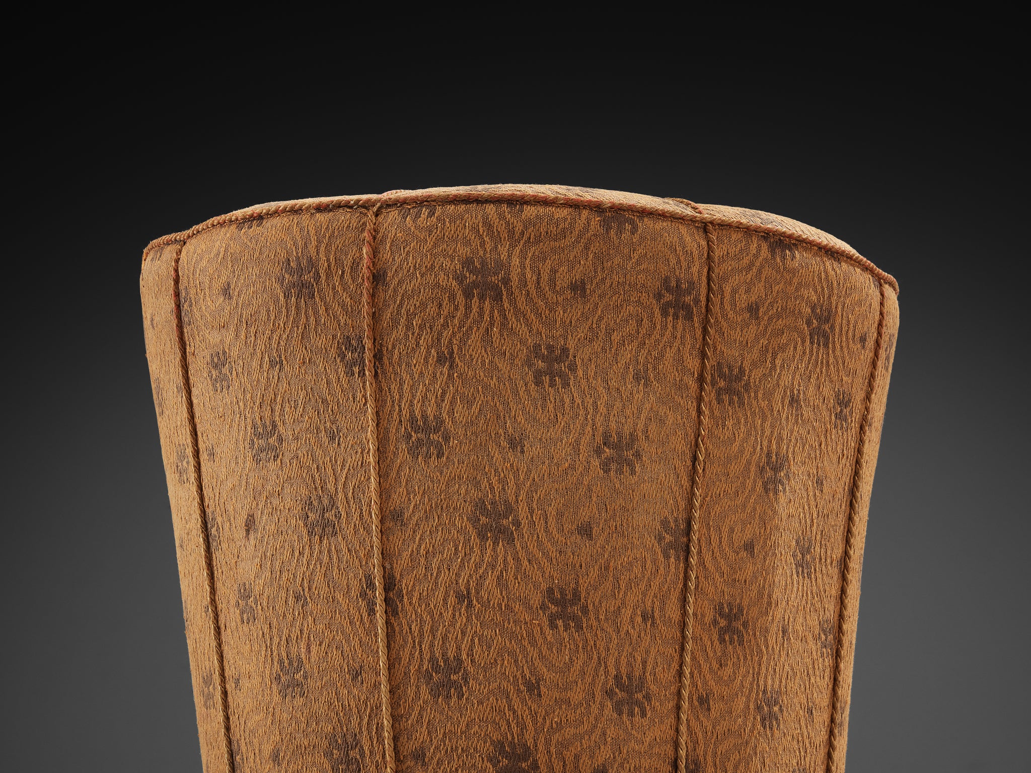 Jindrich Halabala Round Stool in Decorative Fabric Seating Morentz