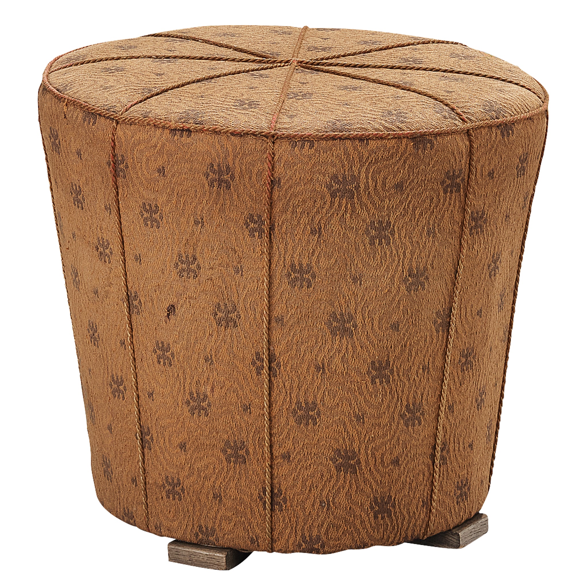 Jindrich Halabala Round Stool in Decorative Fabric Seating Morentz