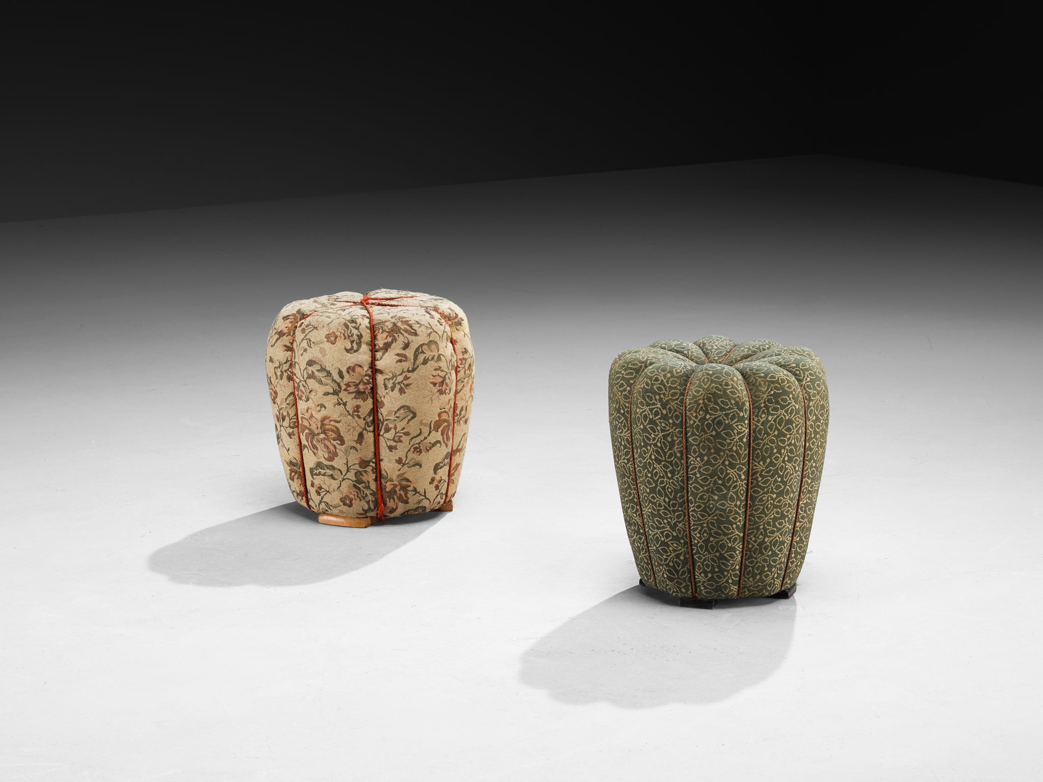 Jindrich Halabala Stools in Decorative Upholstery Seating Morentz