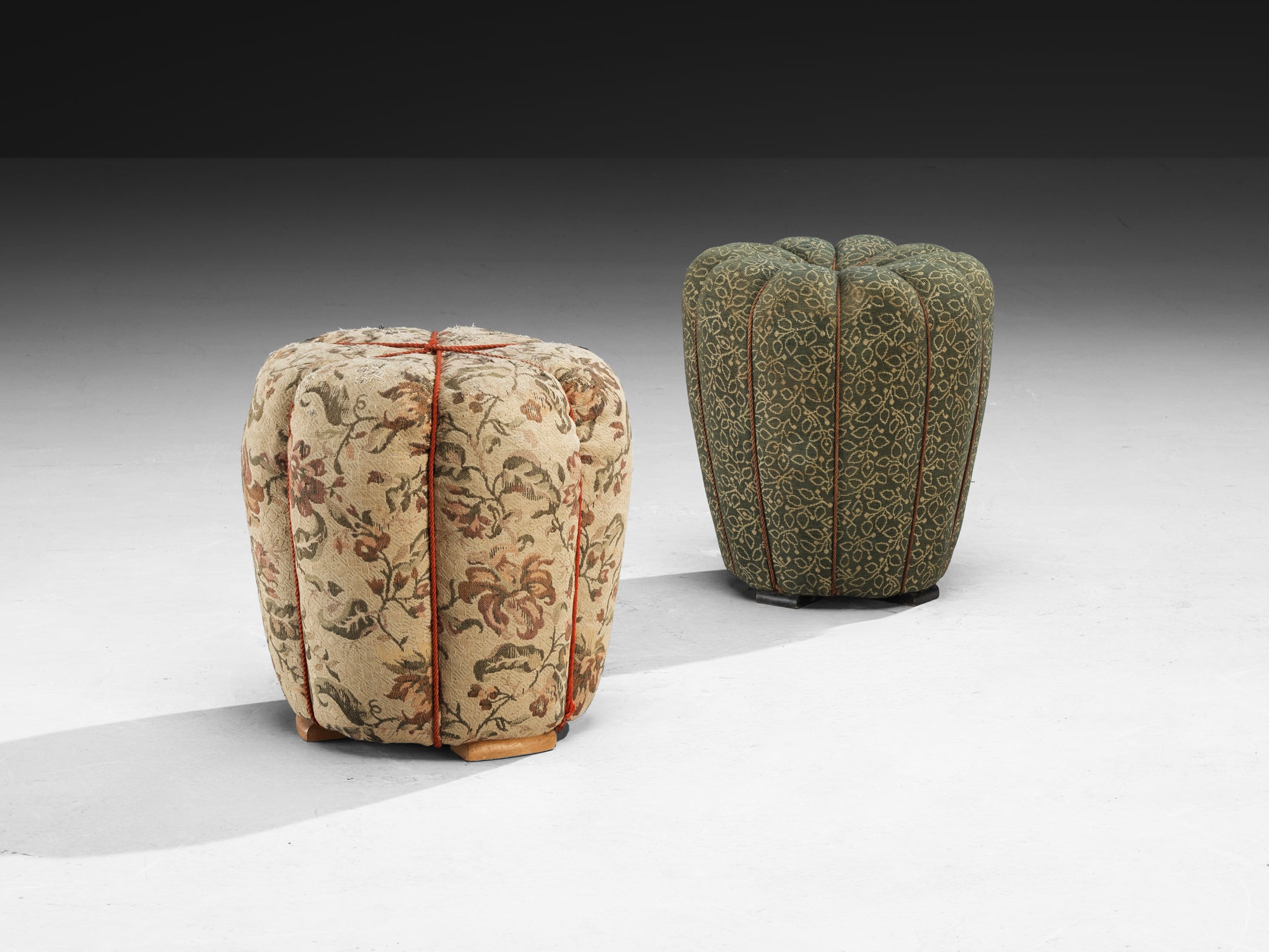 Jindrich Halabala Stools in Decorative Upholstery Seating Morentz