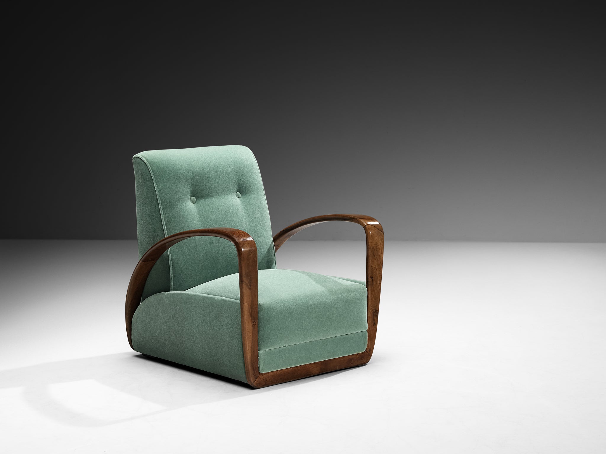 Rare Osvaldo Borsani for Arredamenti Borsani Varedo Pair of Lounge Chairs in Walnut Seating Morentz