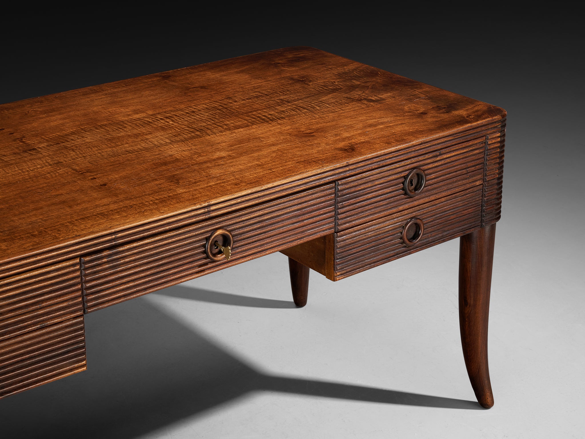 Paolo Buffa for Galdino Maspero Writing Desk in Walnut Tables Morentz