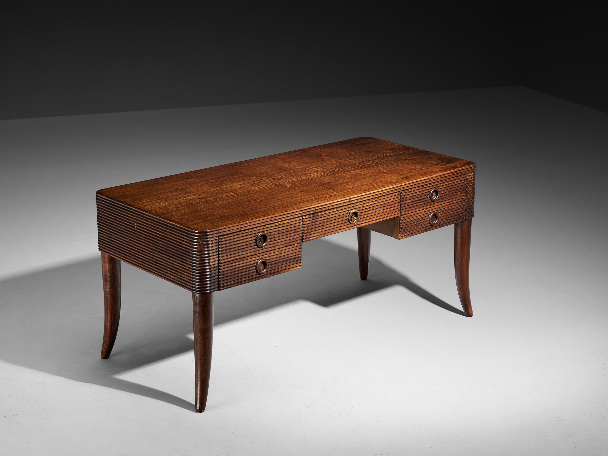 Paolo Buffa for Galdino Maspero Writing Desk in Walnut Tables Morentz