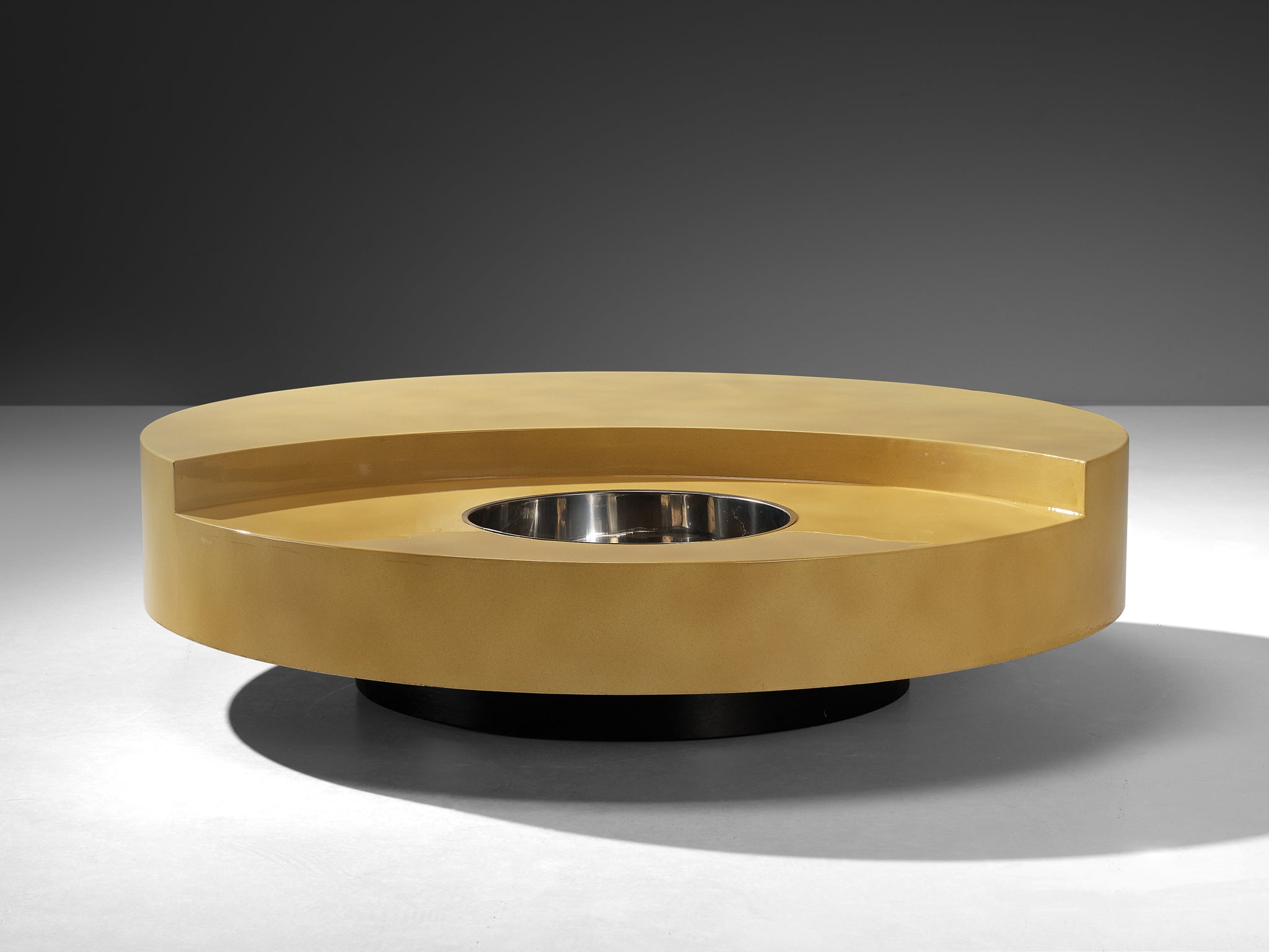 Willy Rizzo 'TRG' Circular Yellow Coffee Table Tables Morentz