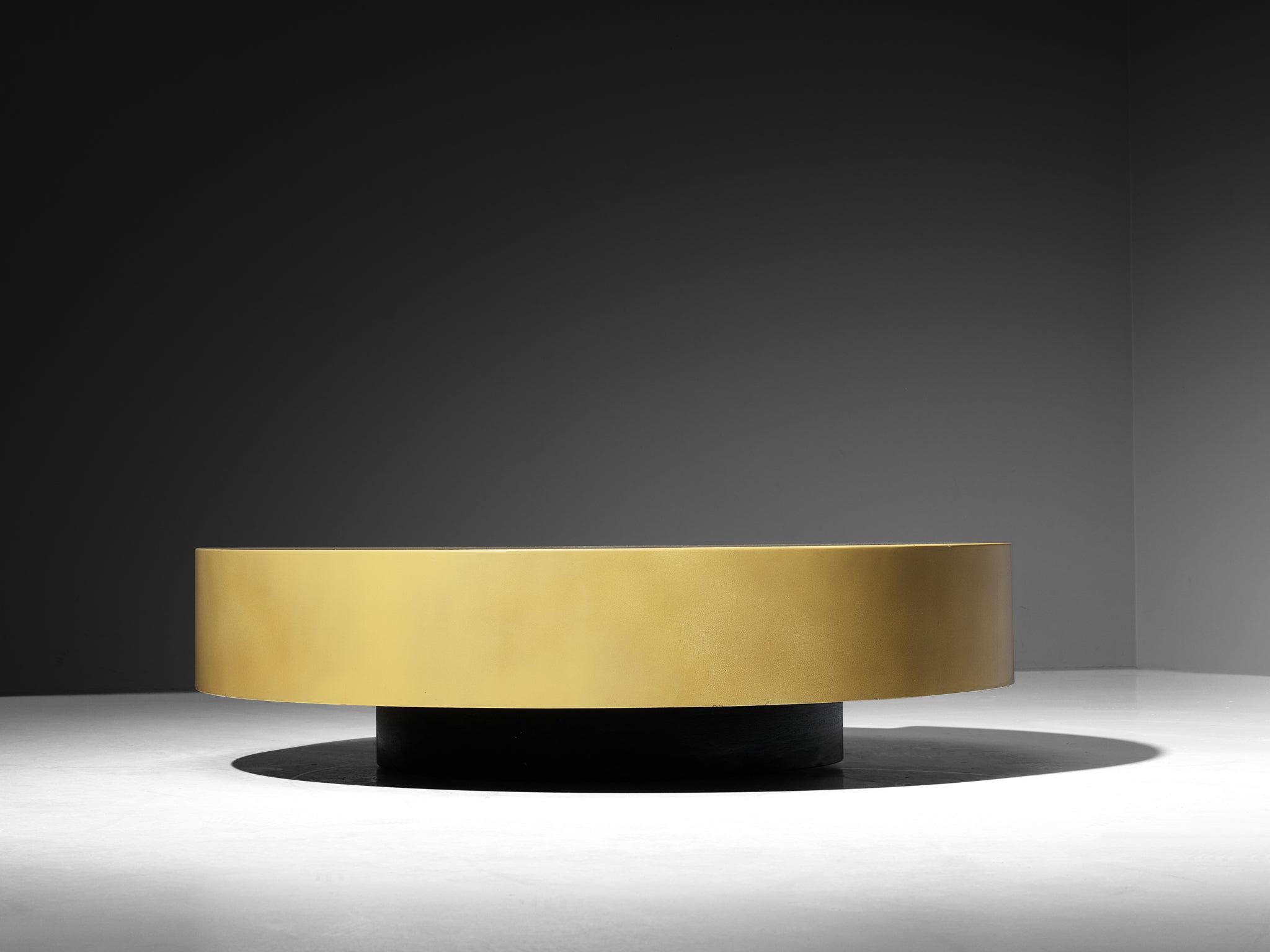 Willy Rizzo 'TRG' Circular Yellow Coffee Table Tables Morentz