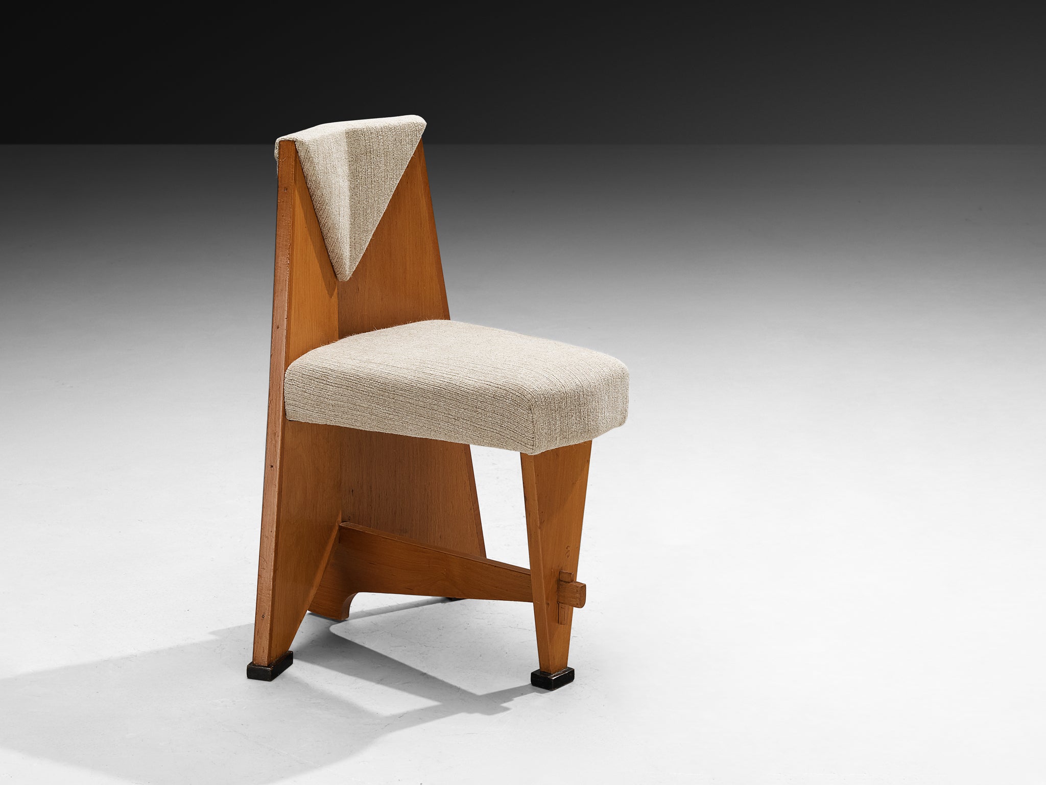 Laurens Groen Art Deco Side Chairs in Wood and Wool Seating Morentz