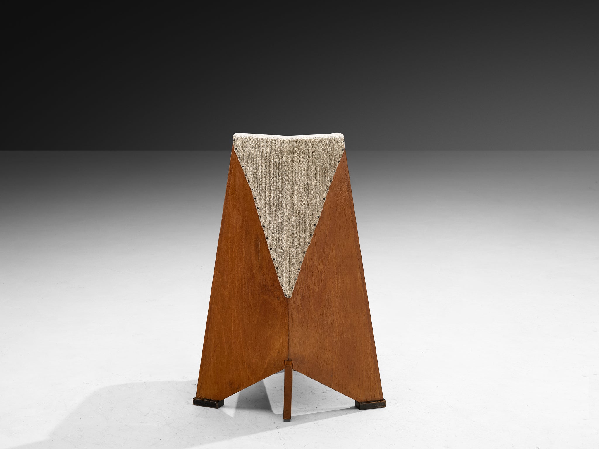 Laurens Groen Art Deco Side Chairs in Wood and Wool Seating Morentz