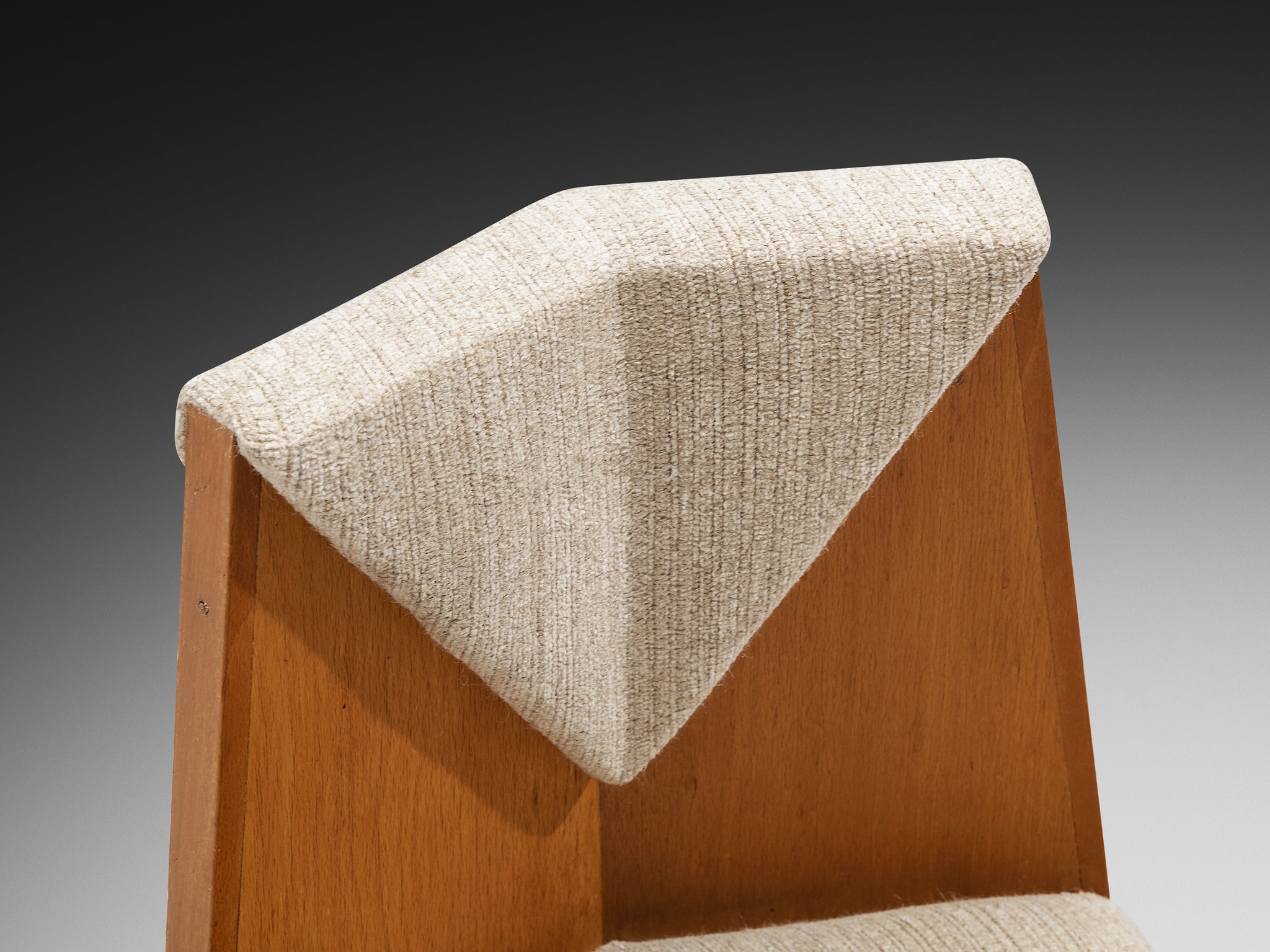 Laurens Groen Art Deco Side Chairs in Wood and Wool Seating Morentz