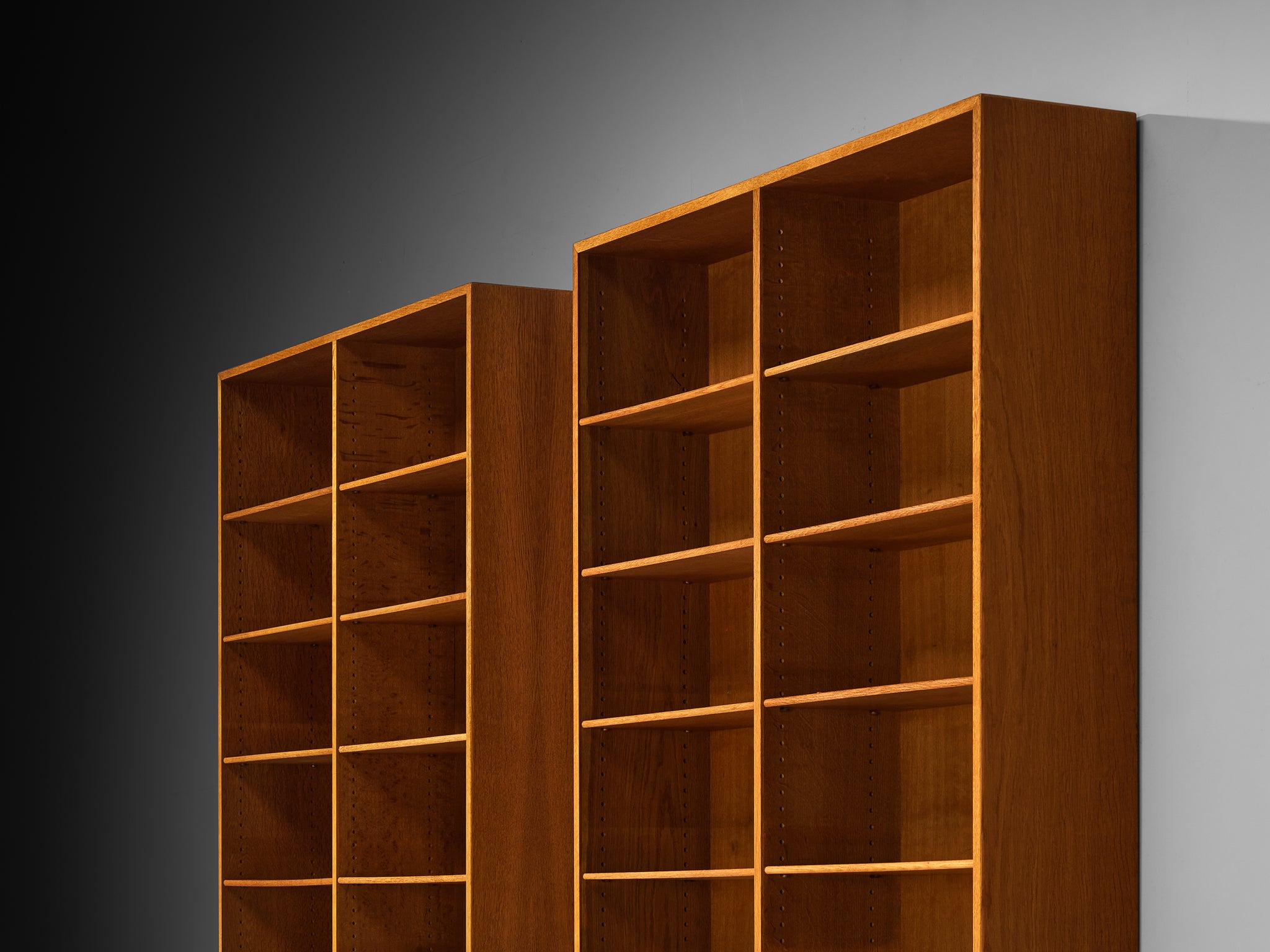 Børge Mogensen Bookcases in Oak with Open Shelving Case pieces and storage cabinets Morentz