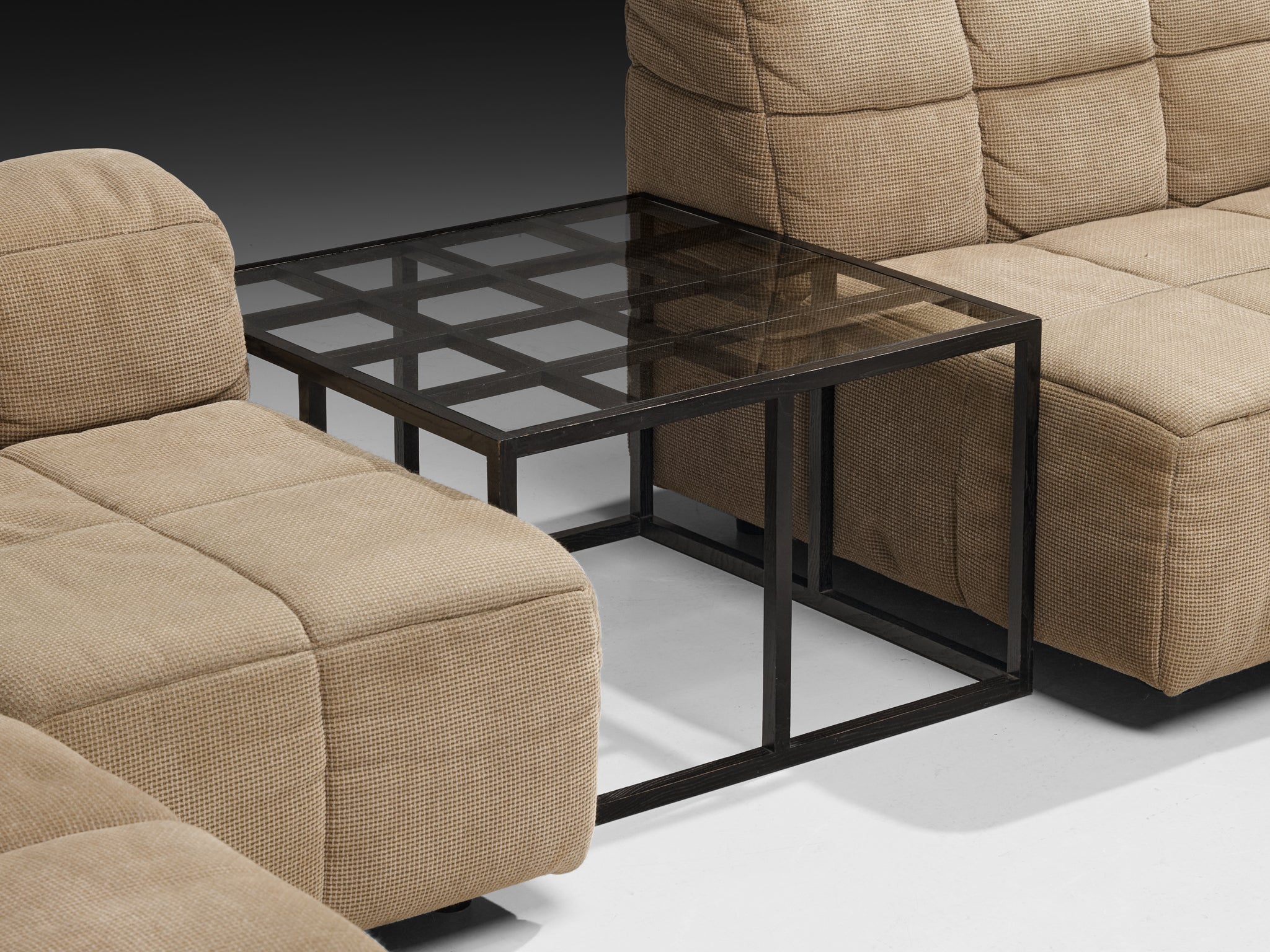 Hans Hopfer for Neue Wiener Werkstätte Modular 'Castell' Sofa with Side Tables Seating Morentz