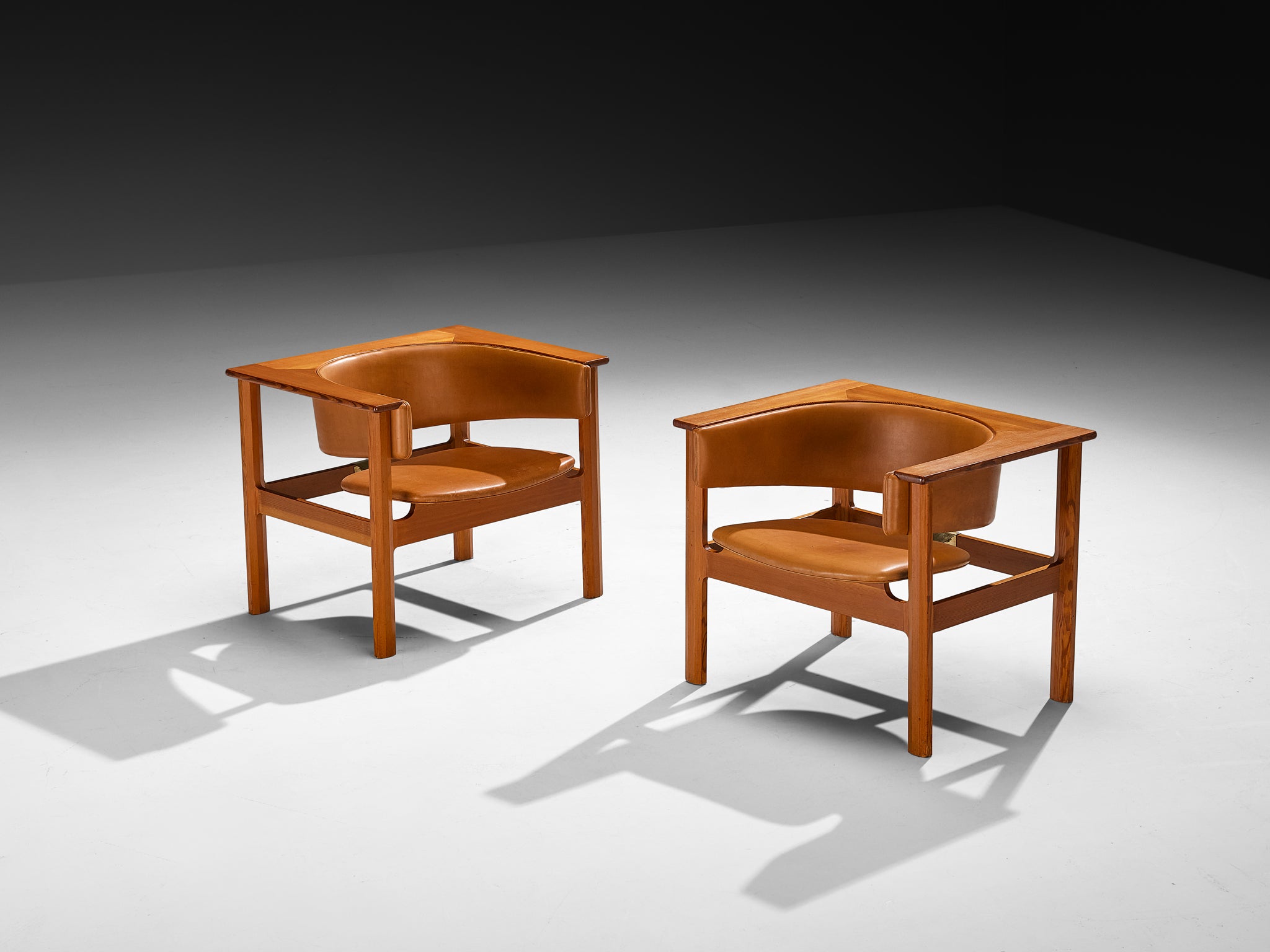 Carl Heinz Brockmann Petersen for Louis G. Thiersen Rare Geometric Armchairs Seating Morentz