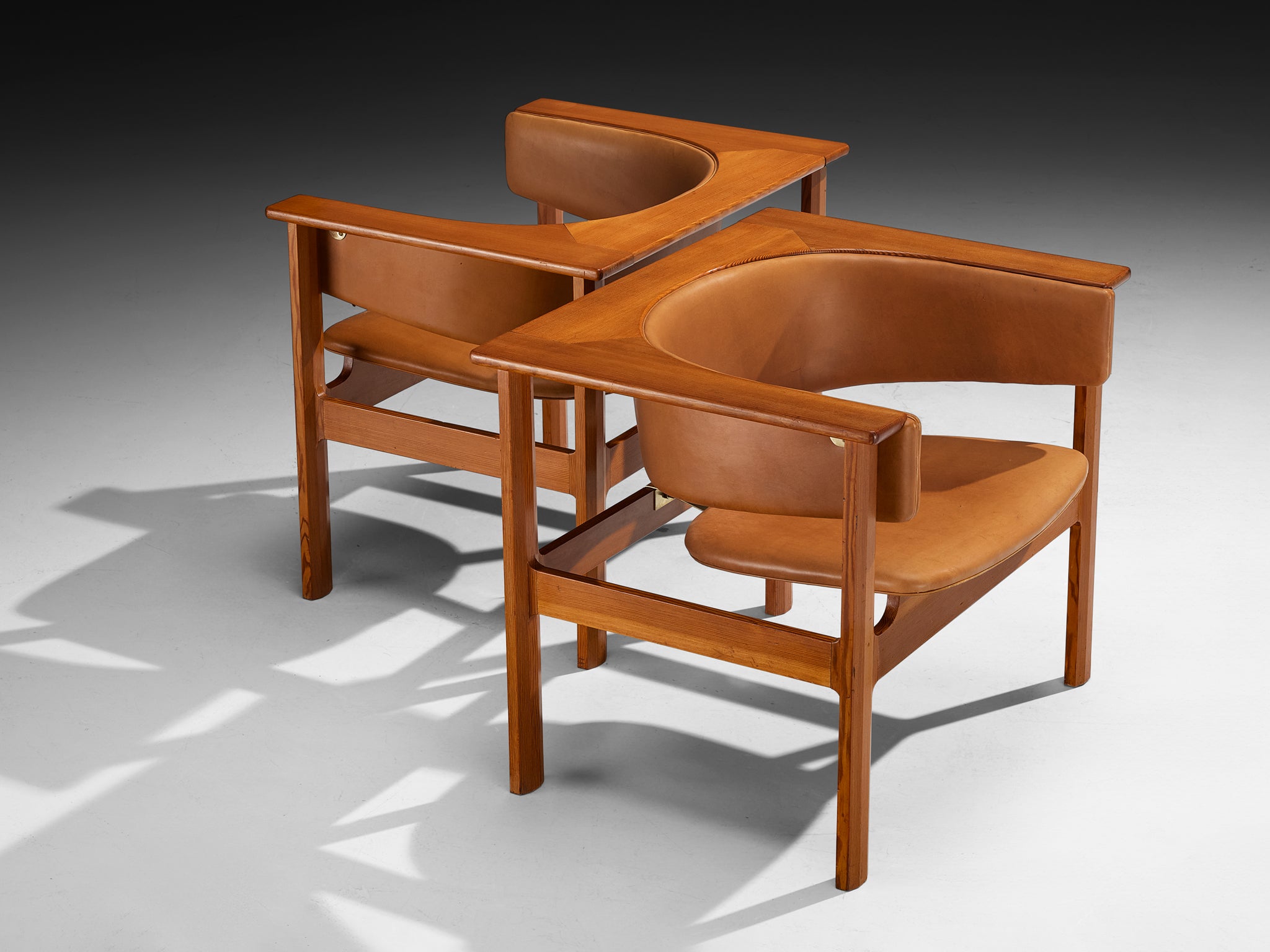 Carl Heinz Brockmann Petersen for Louis G. Thiersen Rare Geometric Armchairs Seating Morentz