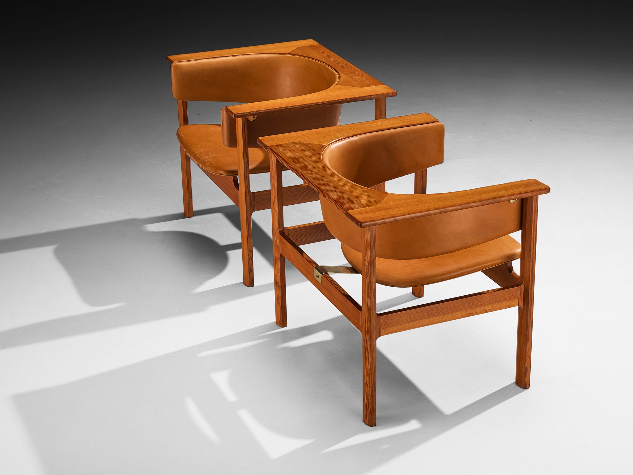 Carl Heinz Brockmann Petersen for Louis G. Thiersen Rare Geometric Armchairs Seating Morentz