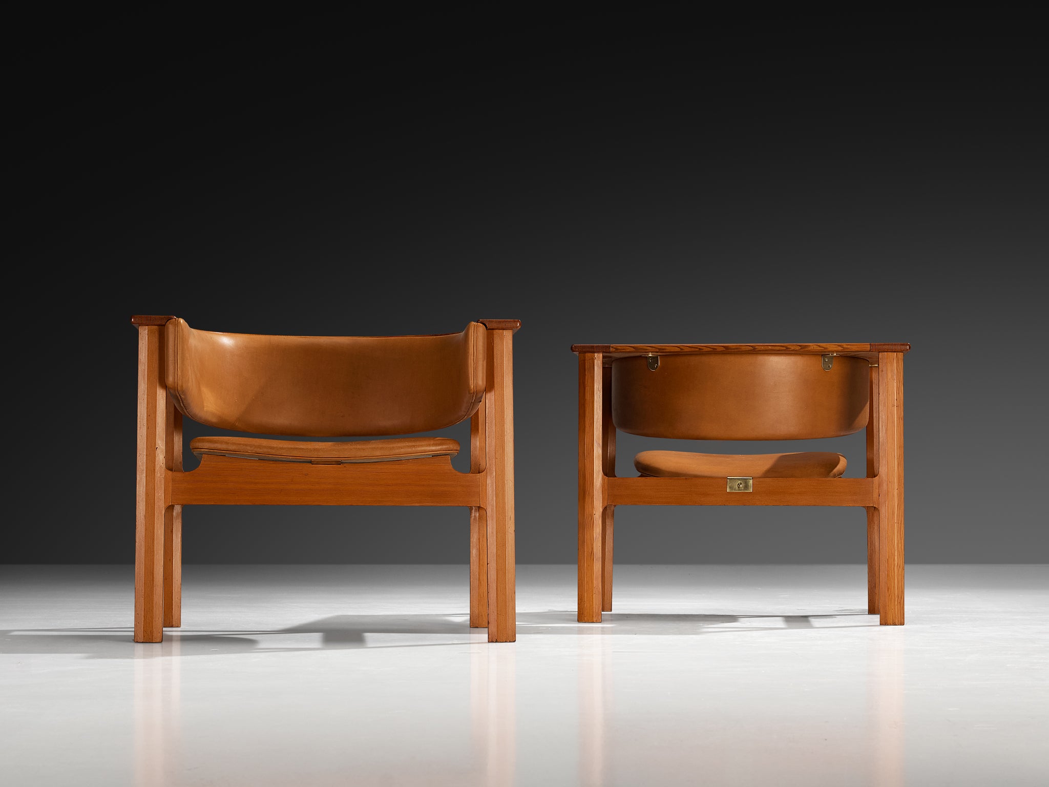 Carl Heinz Brockmann Petersen for Louis G. Thiersen Rare Geometric Armchairs Seating Morentz