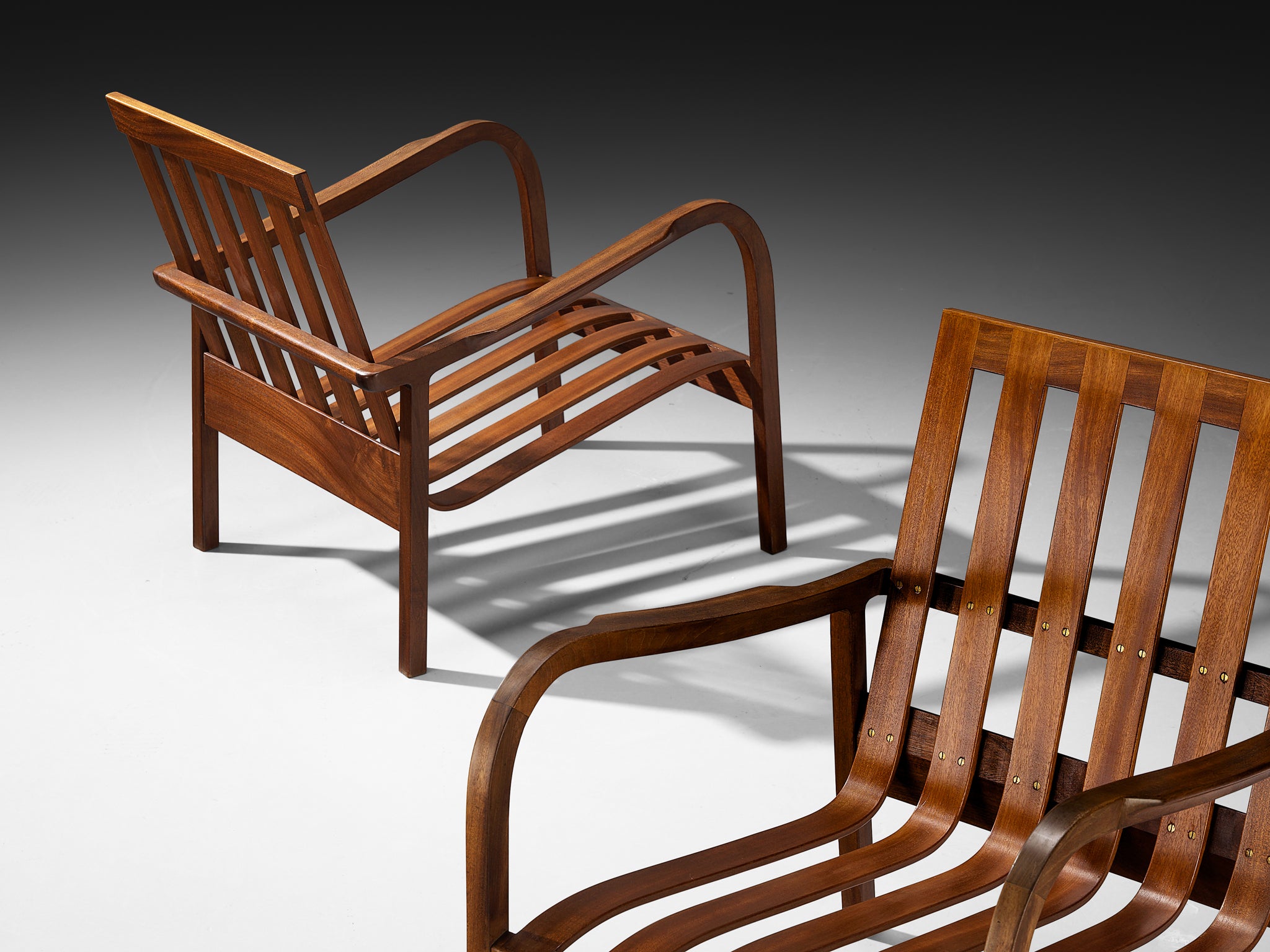 Danish Easy Chairs by Cabinet Maker in Mahogany Seating Morentz