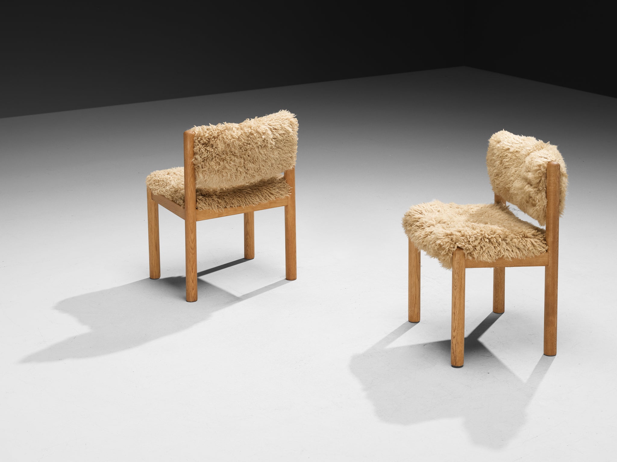 Danish Dining Chairs in Oak and Sheepskin Seating Morentz