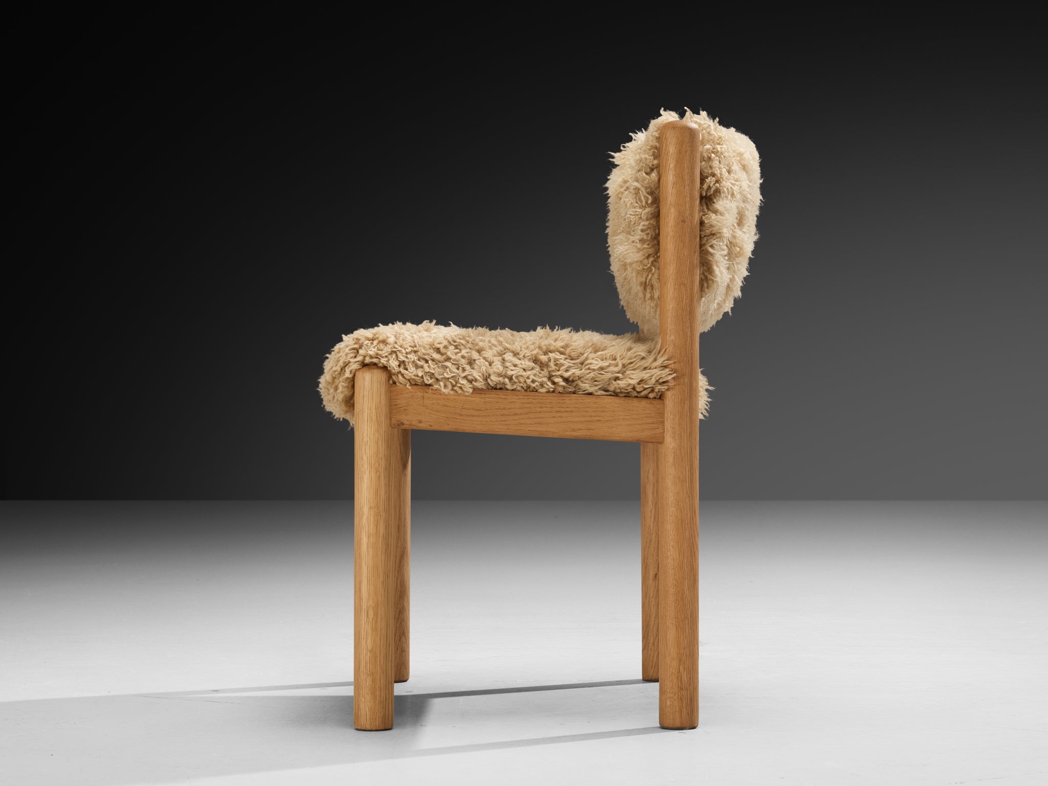 Danish Dining Chairs in Oak and Sheepskin Seating Morentz